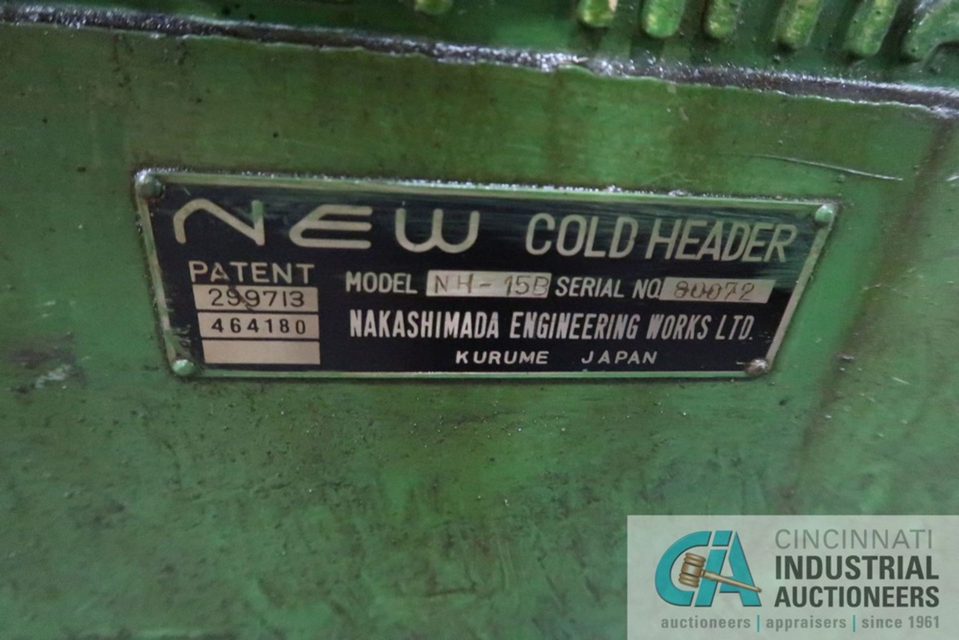 3/16" NAKASHIMADA MODEL NH-15B HIGH SPEED DSSD COLD HEADER; S/N 80072, .190 CUTOFF DIAMETER, 1.50" - Image 5 of 20