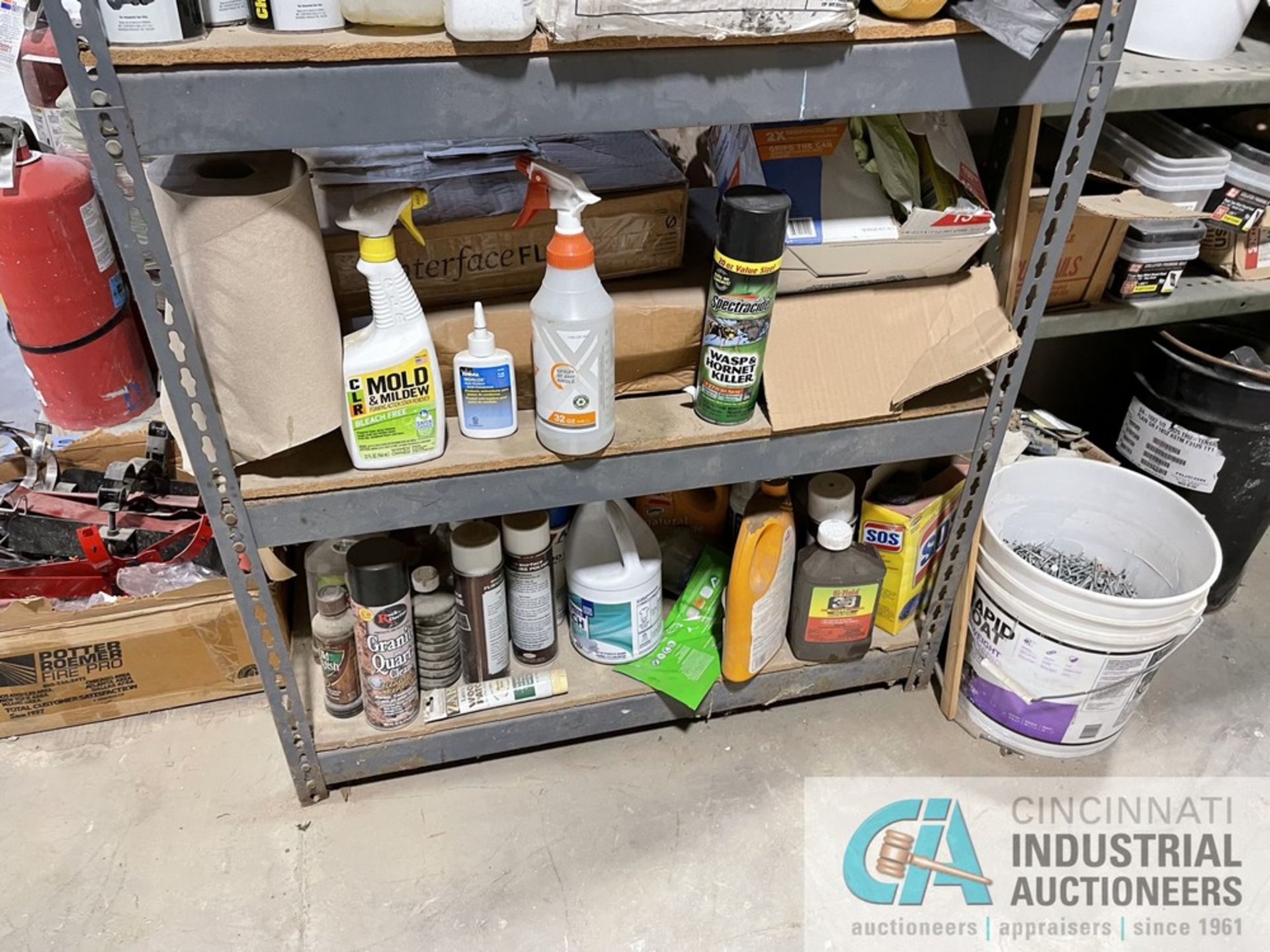 (LOT) MISCELLANEOUS CONSTRUCTION SUPPLIES WITH (2) SECTIONS SHELVING - Image 7 of 7