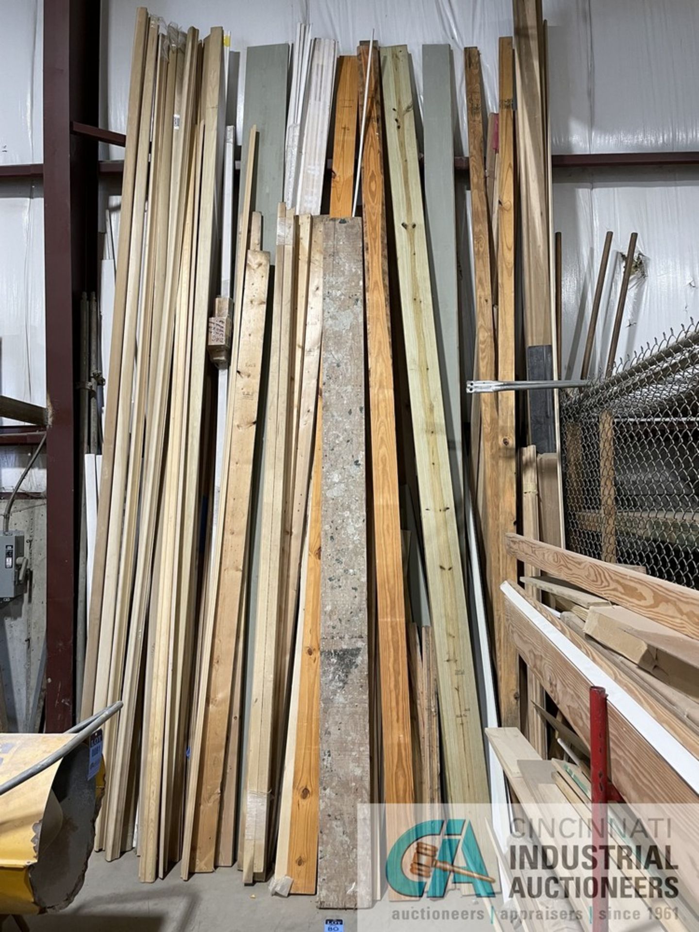 (LOT) MISCELLANEOUS ROUGH-IN AND FINSIH LUMBER WITH CART - Image 7 of 11