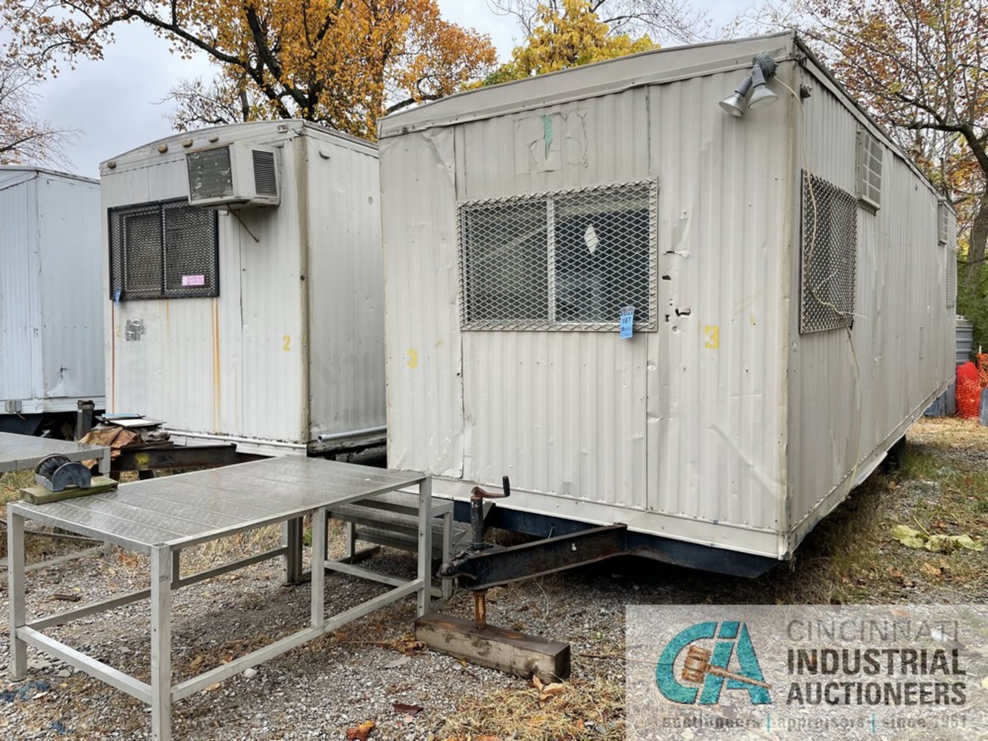 8' X 28' JOBSITE OFFICE TRAILER WITH ALUMINUM STEPS **BILL OF SALE ONLY - NO TITLE**