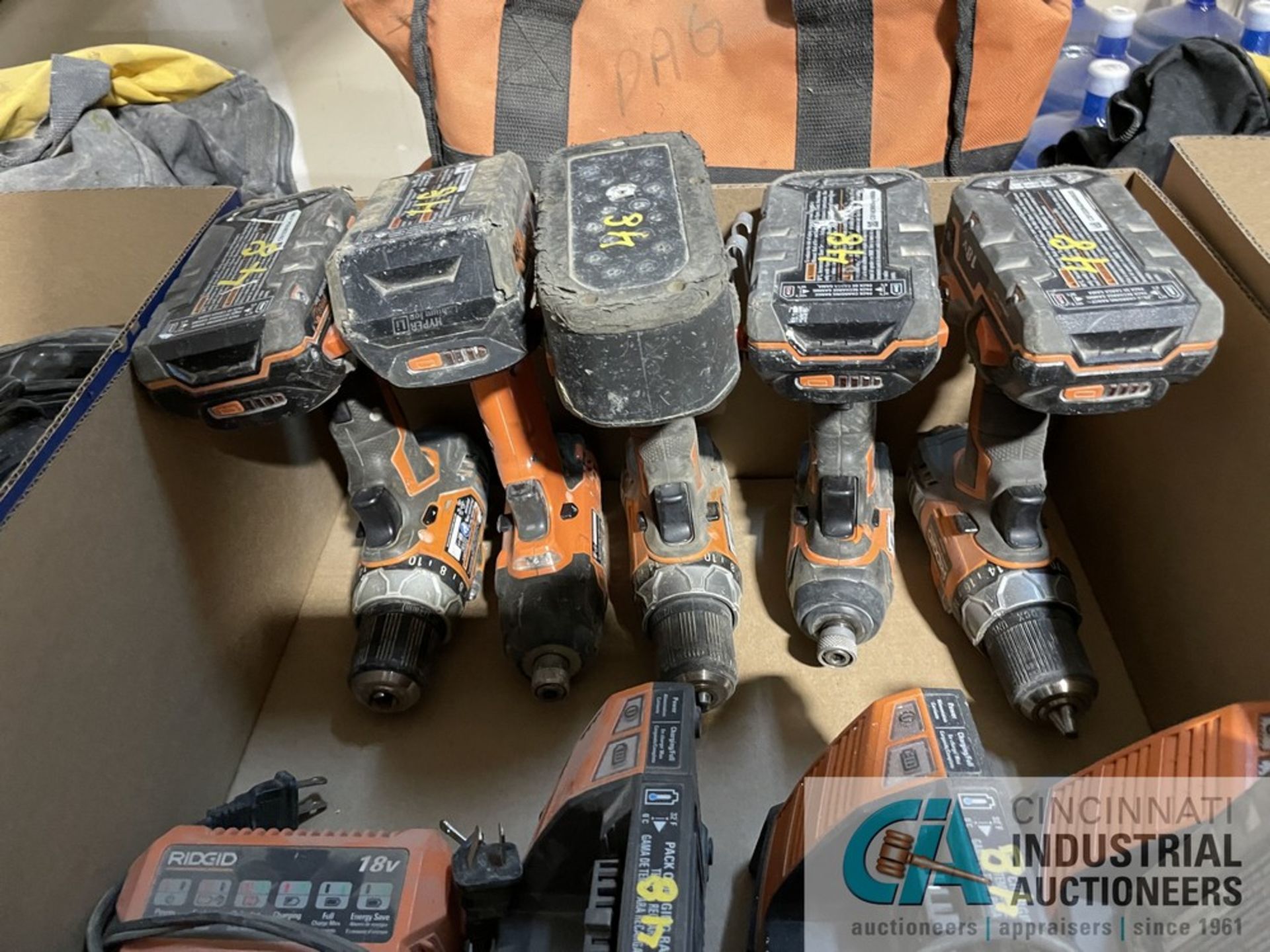 MISCELLANEOUS RIDGID CORDLESS POWERTOOLS WITH (5) CHARGERS - Image 4 of 6