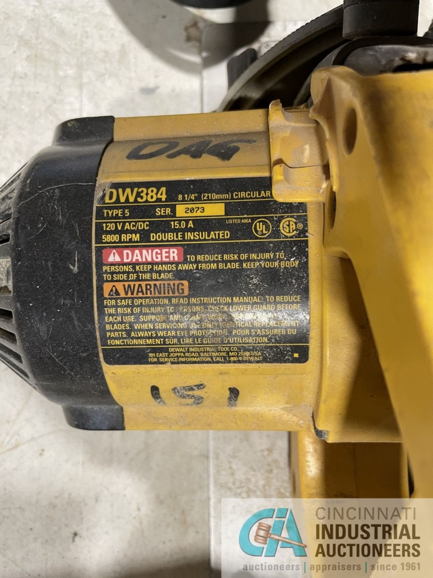 8-1/4" DEWALT MODEL DW384 CIRCULAR SAW - Image 2 of 3