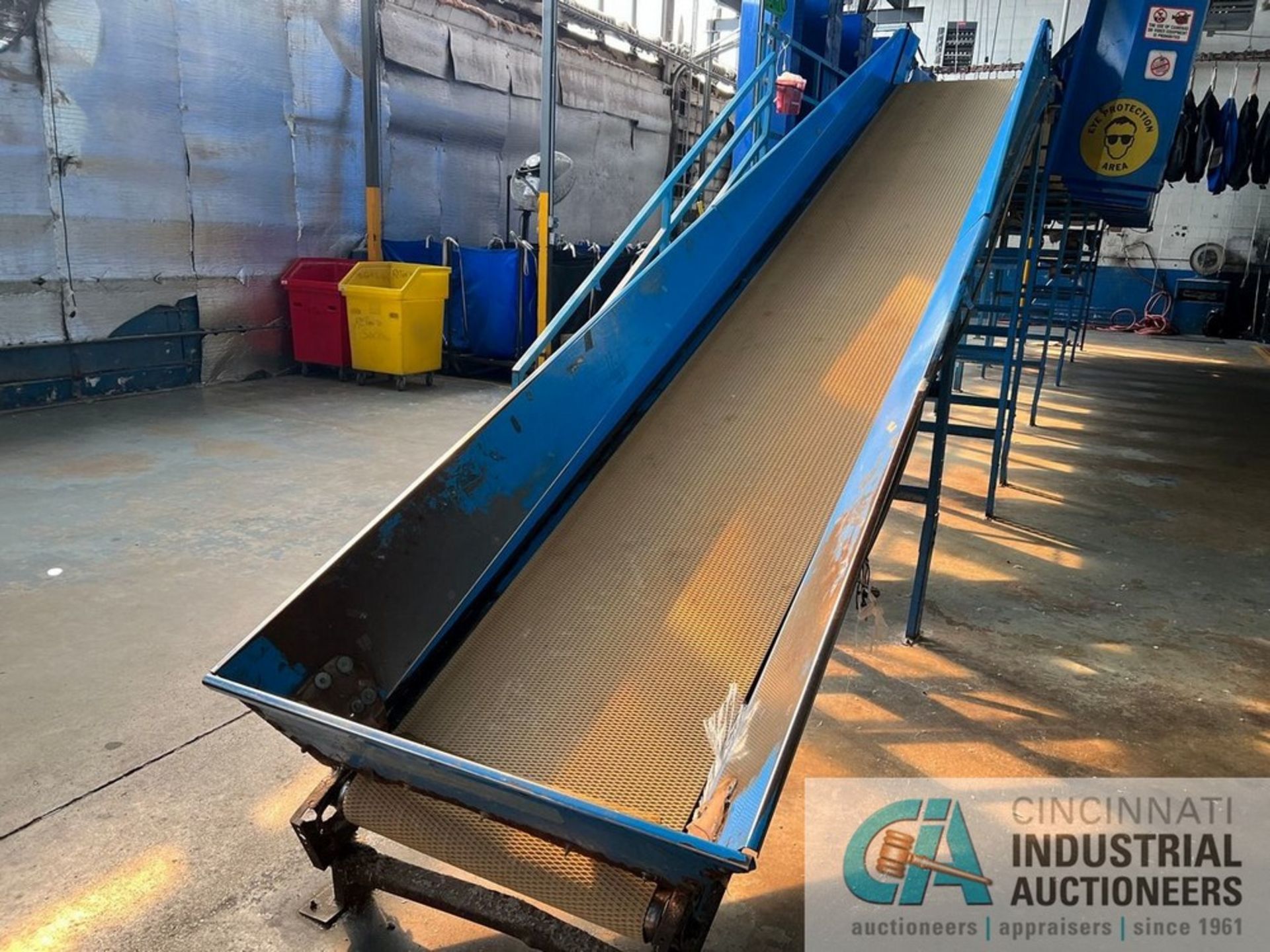 22-STATION SOIL SORT CONVEYOR & MEZZANINE INCLUDING; 30"W X 55'L RUBBER BELT CONVEYOR, 17' INCLINE & - Image 2 of 14