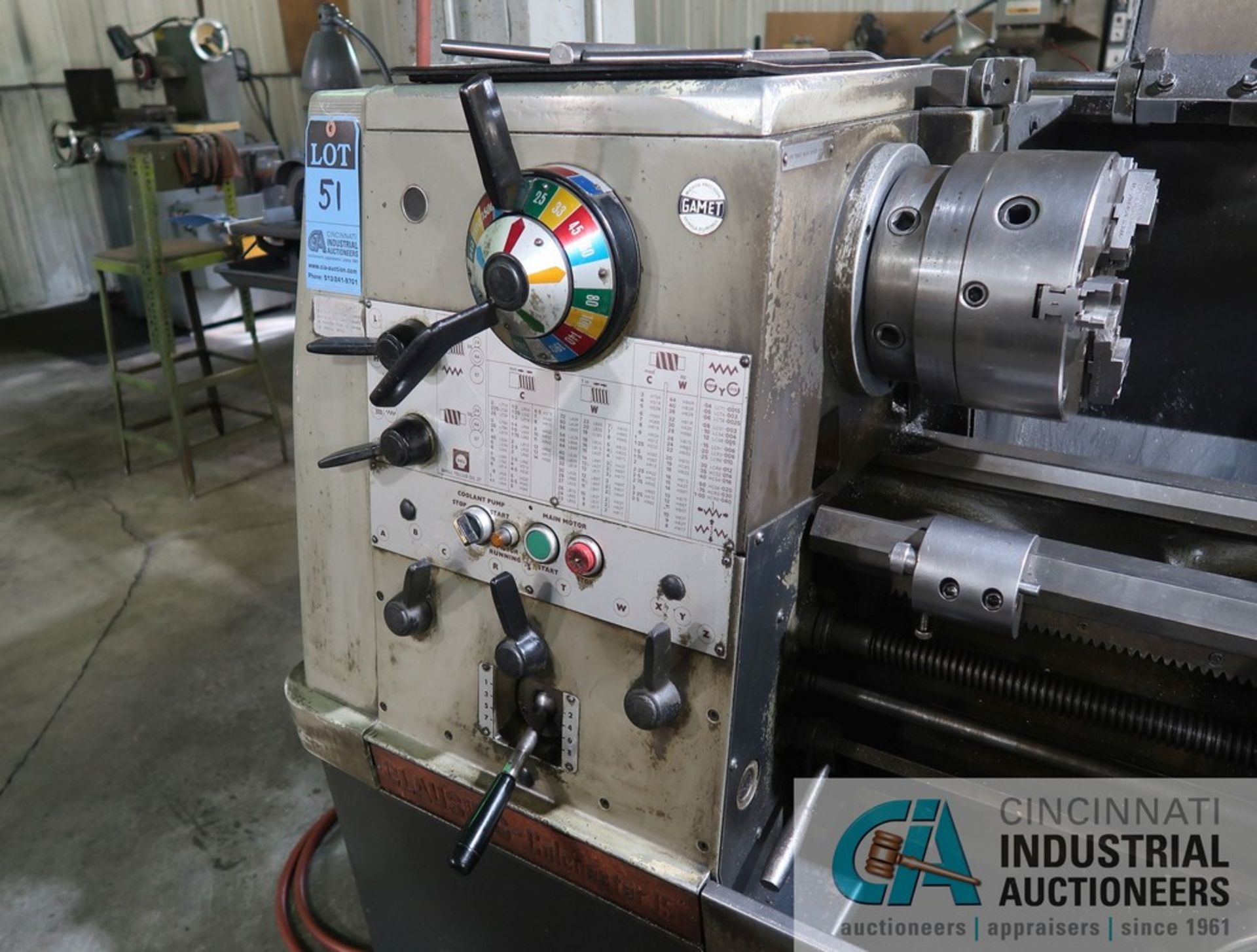 15" X 30" CLAUSING MODEL 15 GEARED HEAD ENGINE LATHE, S/N 6/0053/2665 WITH 10" THREE-JAW CHUCK, 2 - Image 3 of 8