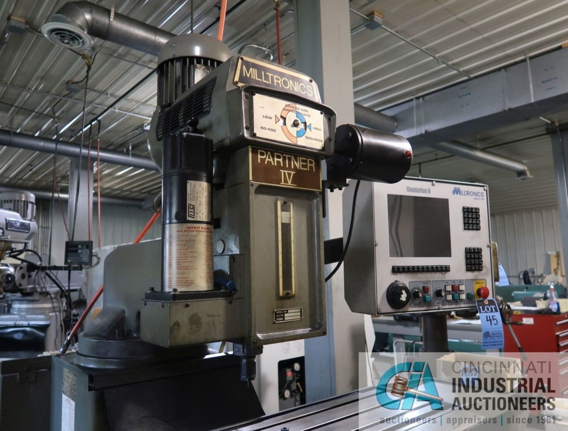 3 HP MILLTRONIC MODEL PARTNER IV CNC VERTICAL MILLING MACHINE, S/N 860768 (NEW 9/1986) WITH - Image 5 of 9