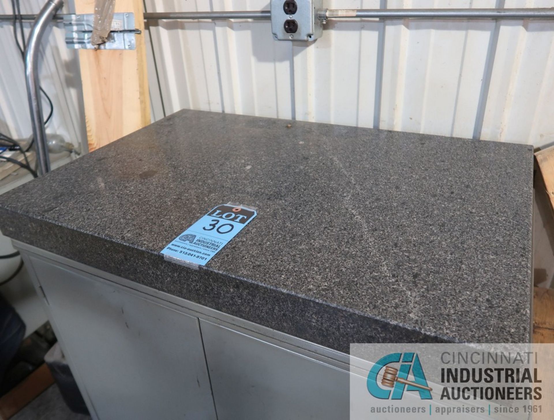24" X 36" X 3" THICK DOALL BLACK GRANITE SURFACE PLATE WITH CABINET - Image 2 of 3