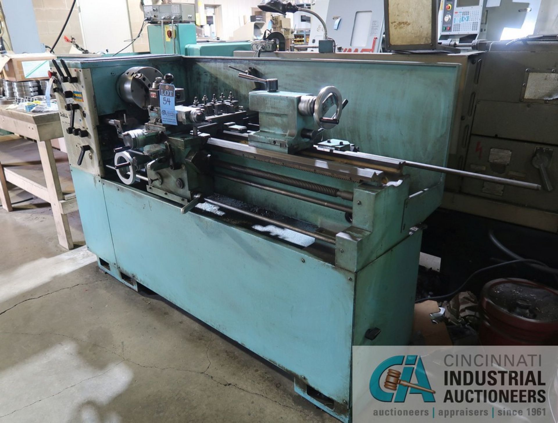 13" X 36" ROMI / DOALL 13" GEARED HEAD ENGINE LATHE, S/N 0257997-163 WITH 8" THREE-JAW CHUCK, 1 1/2" - Image 2 of 9