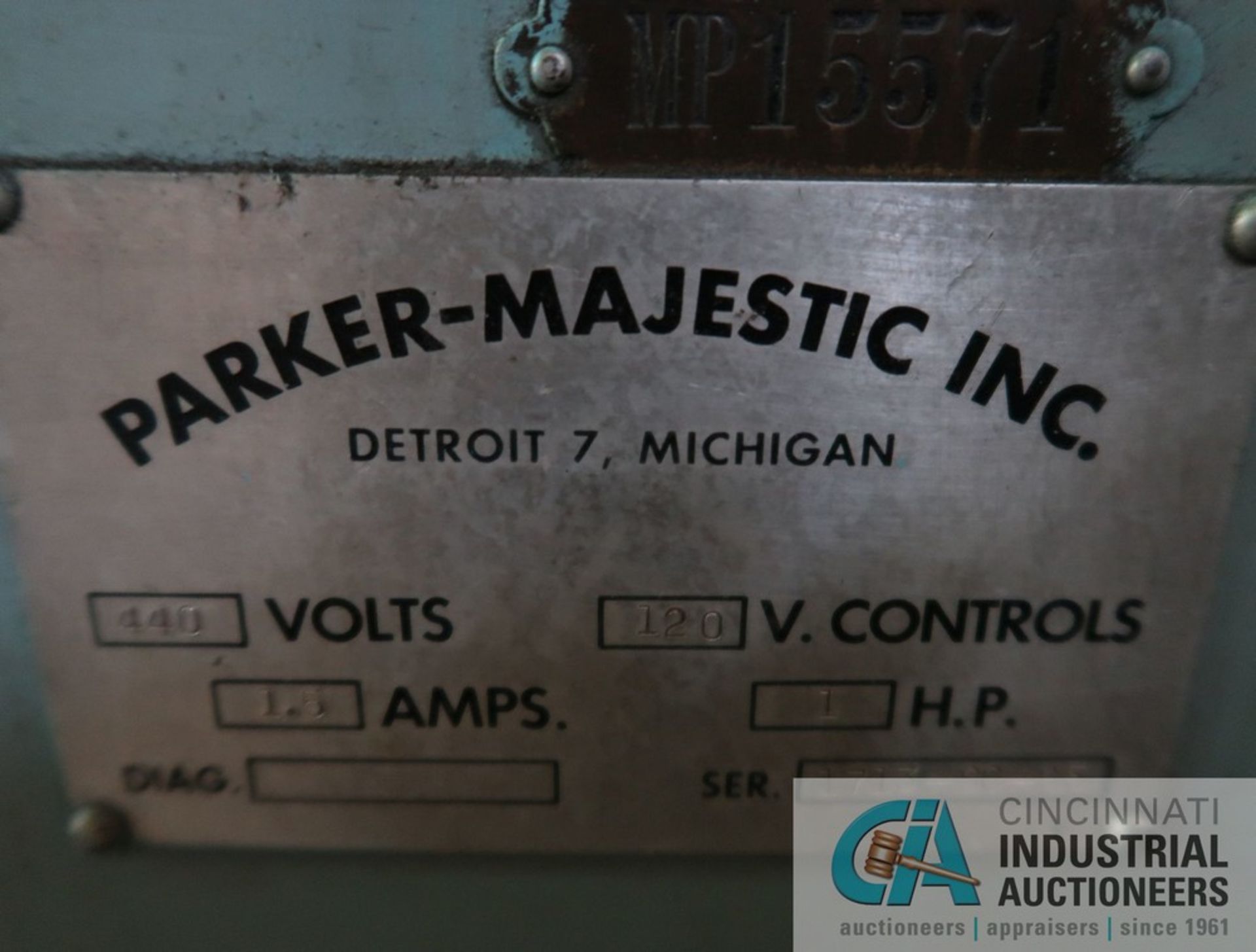 PARKER MAJESTIC NO. 2 HAND FEED PRECISION SURFACE GRINDER, S/N 1713-SC-65 (NEW 1965) 6" X 18" - Image 7 of 7