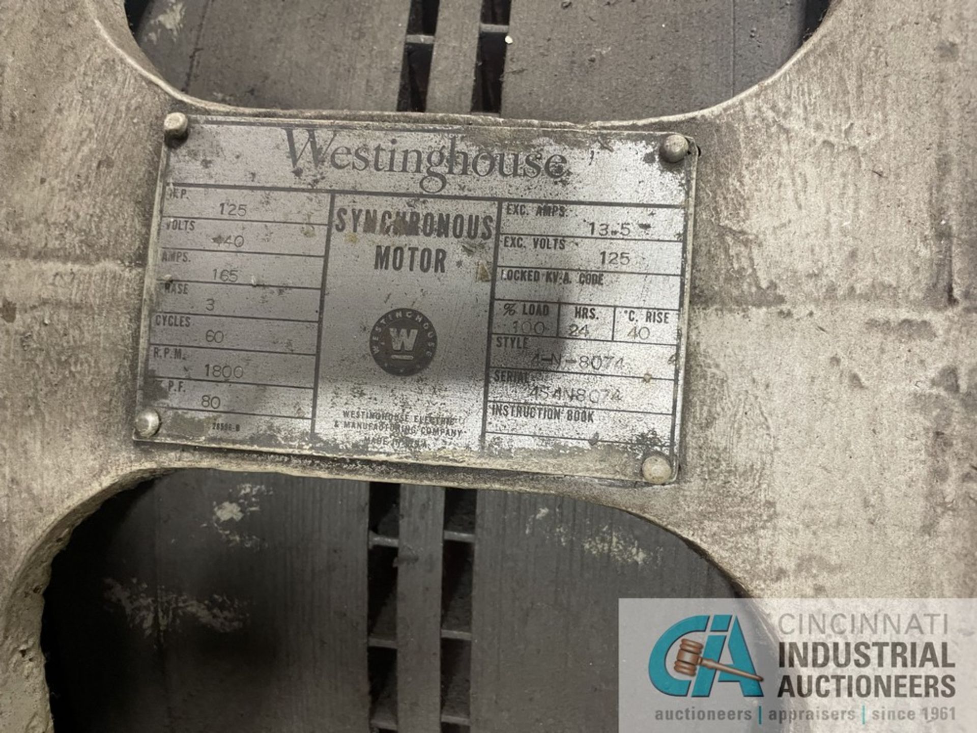 ALTERNATOR CORE TEST STAND; 125-HP WESTINGHOUSE DC MOTOR **Auction is for machine only, any - Image 6 of 9