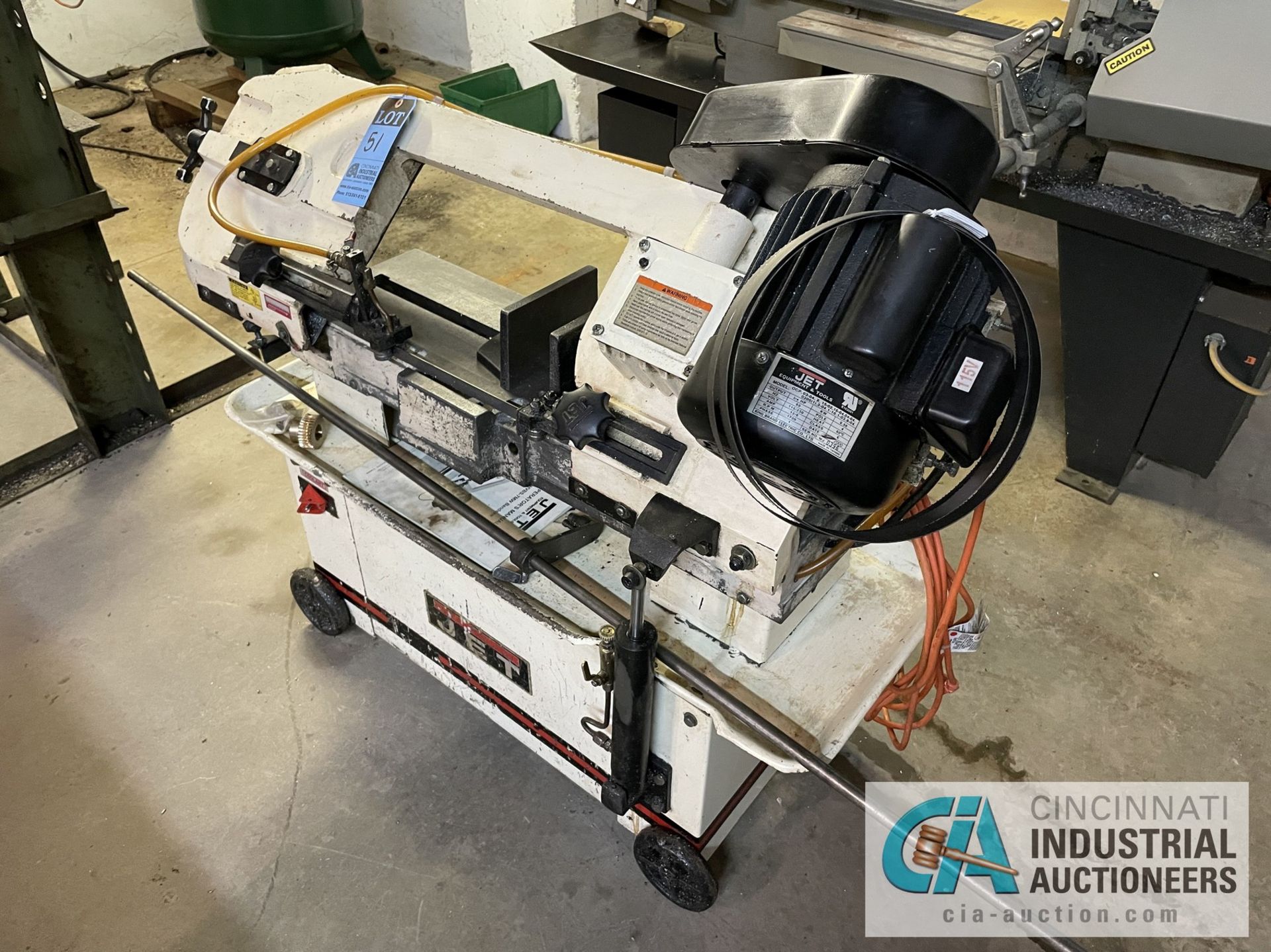 7" X 12" JET MODEL HVBS-7MW HORIZONTAL METAL CUTTING BAND SAW; S/N 0021517, SINGLE PHASE, 115/230 - Image 4 of 7