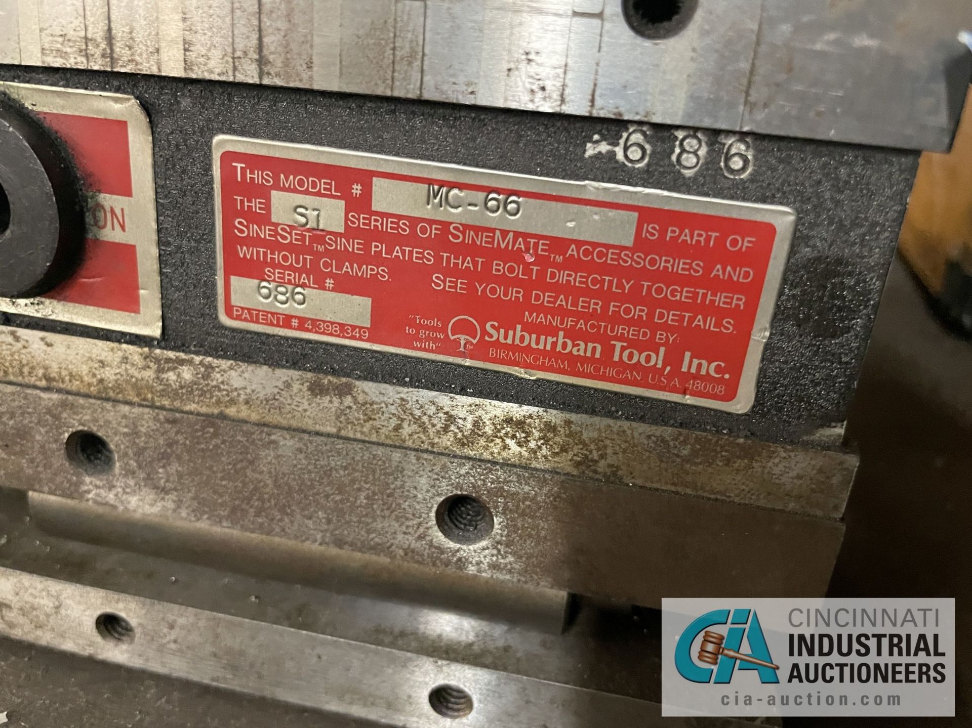 6" X 6" SUBURBAN TOOL MODEL MC-66 MAGNETIC SINE PLATE - Image 2 of 4