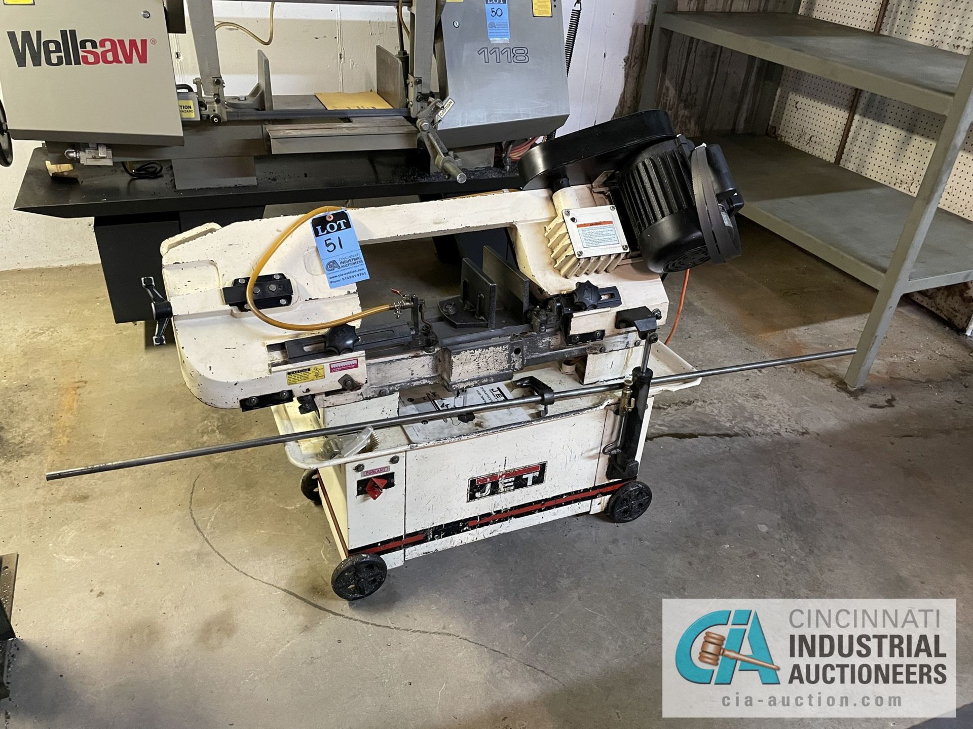 7" X 12" JET MODEL HVBS-7MW HORIZONTAL METAL CUTTING BAND SAW; S/N 0021517, SINGLE PHASE, 115/230