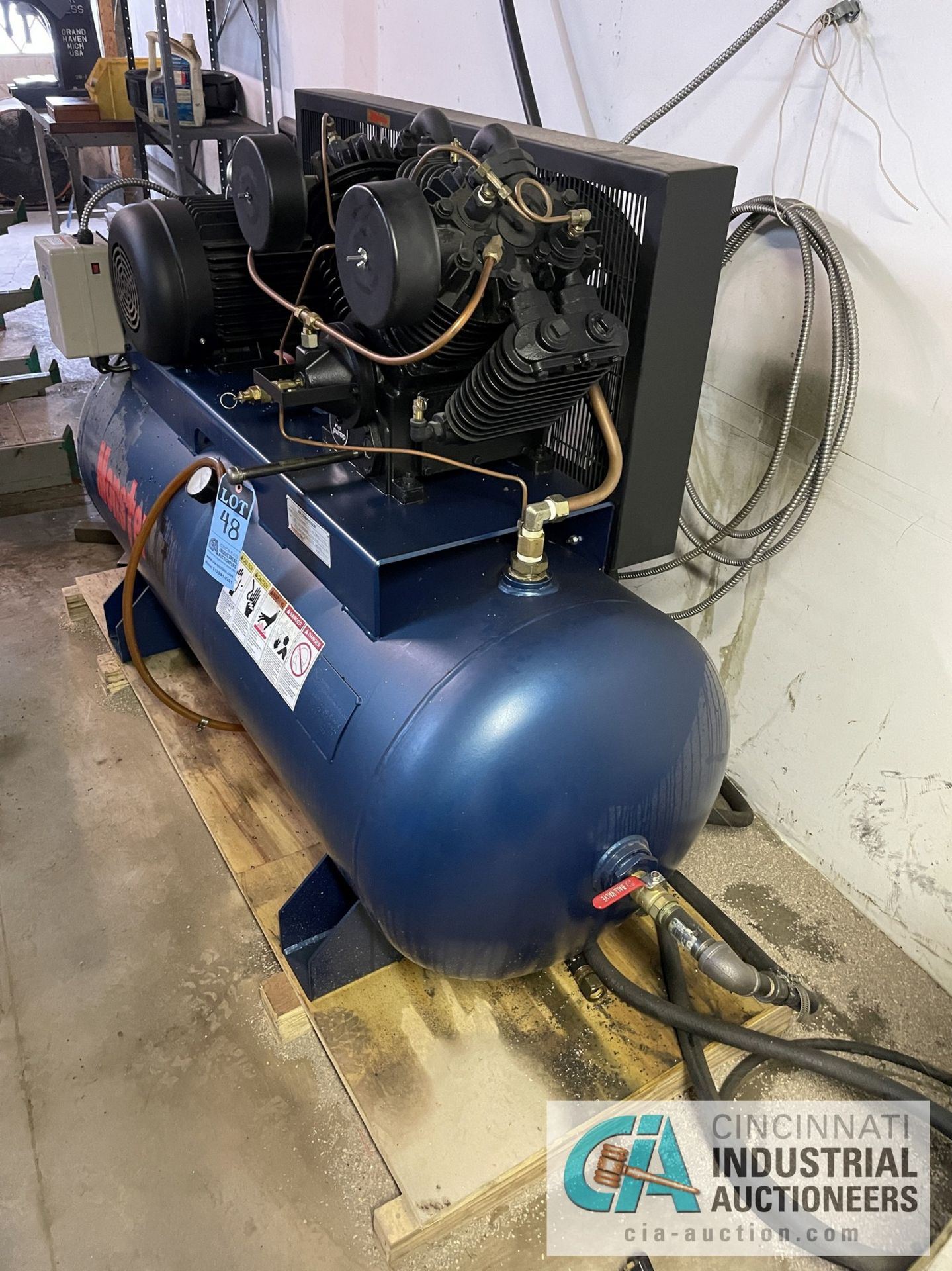 10 HP MONSTER AIR MODEL TB100U-120G HORIZONTAL TANK AIR COMPRESSOR; S/N A170181 (NEW 2018-4-8), 3- - Image 8 of 10