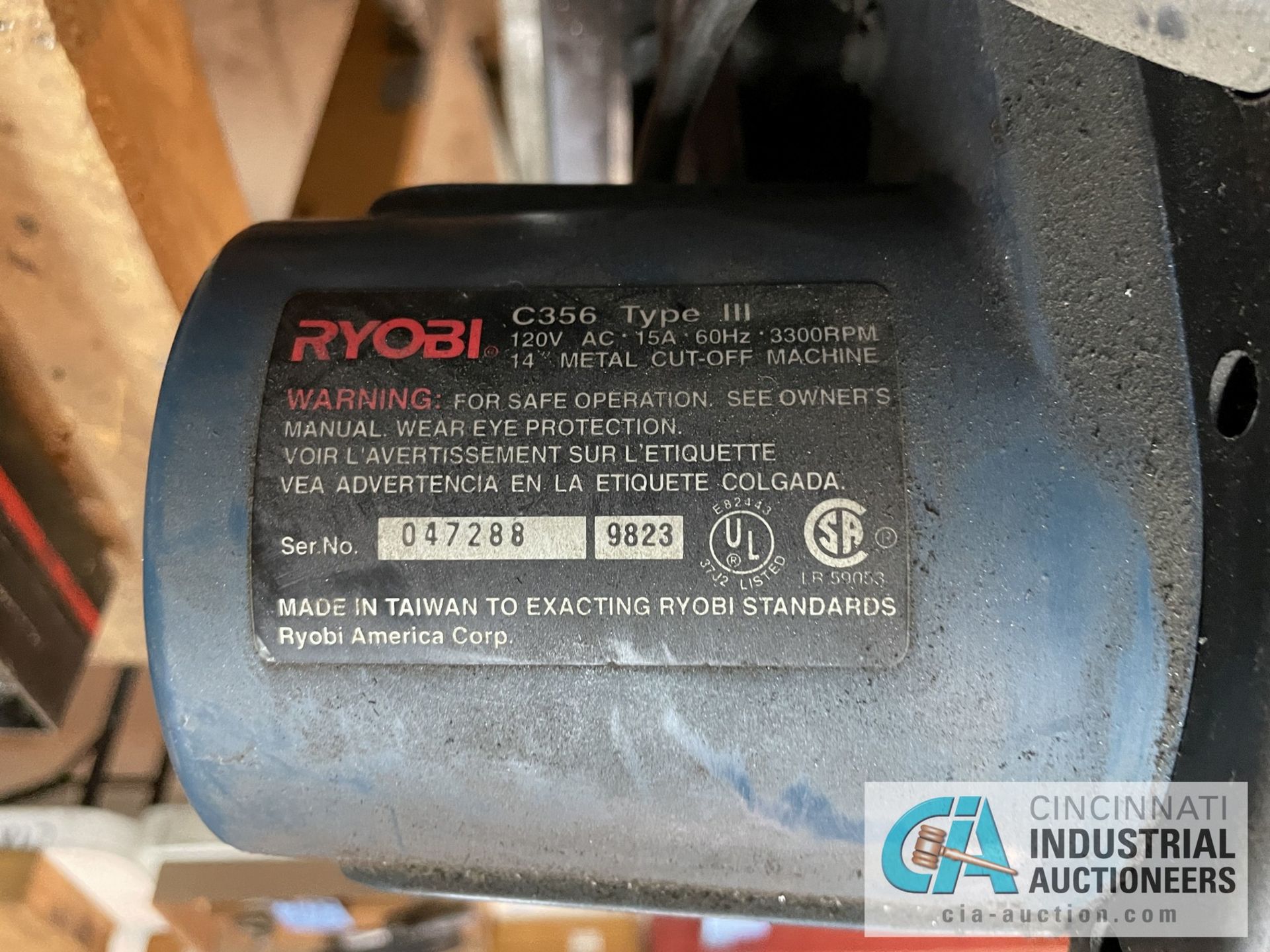 14" RYOBI MODEL C356 ABRASIVE CUT-OFF SAW WITH STAND - Image 4 of 6