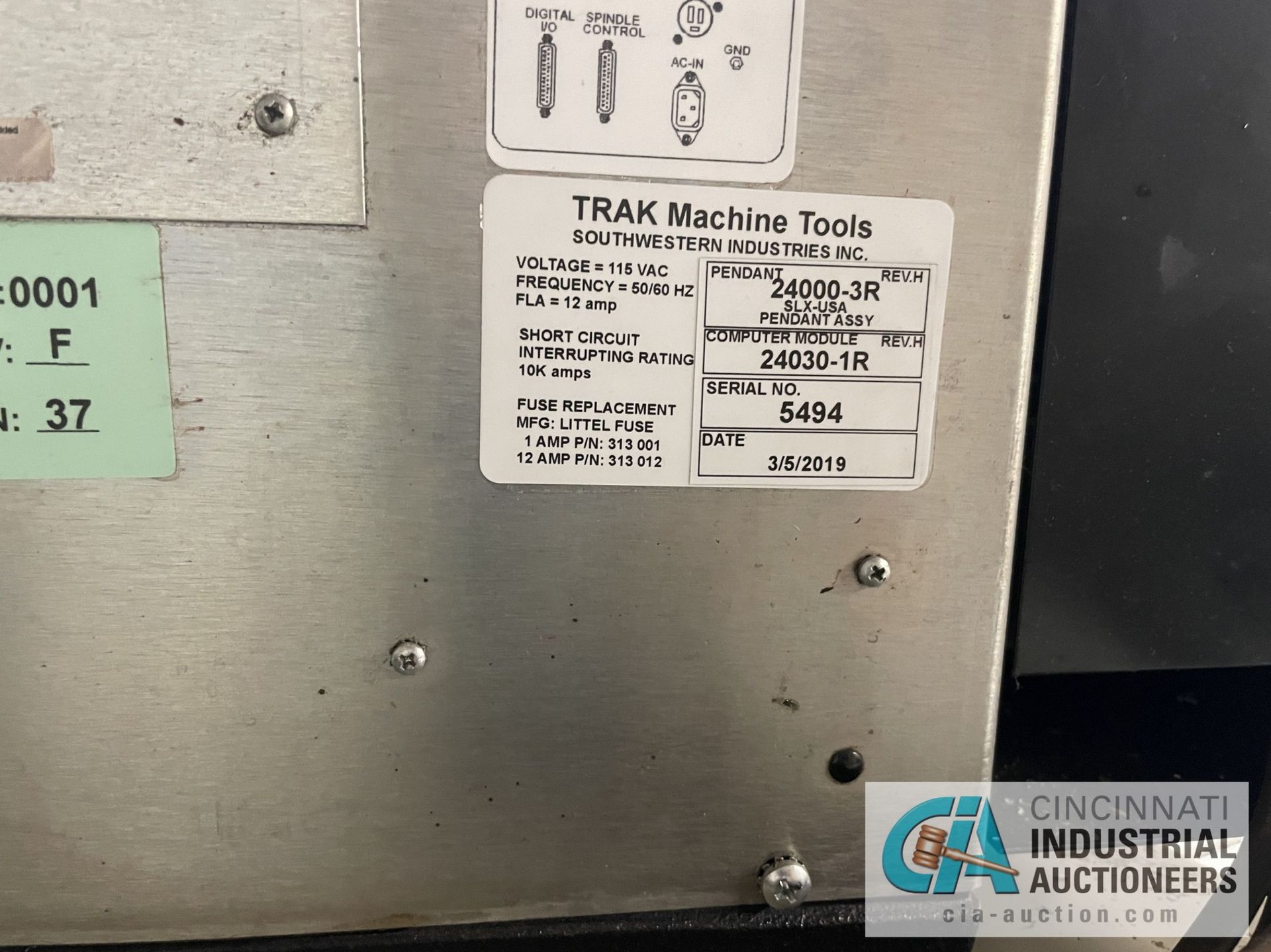 16" X 30" SWI TRAK MODEL 1630SX LATHE; S/N 071CH15229 (NEW 2007), WITH PROTO TRAK SLX CNC CONTROL ( - Image 12 of 13