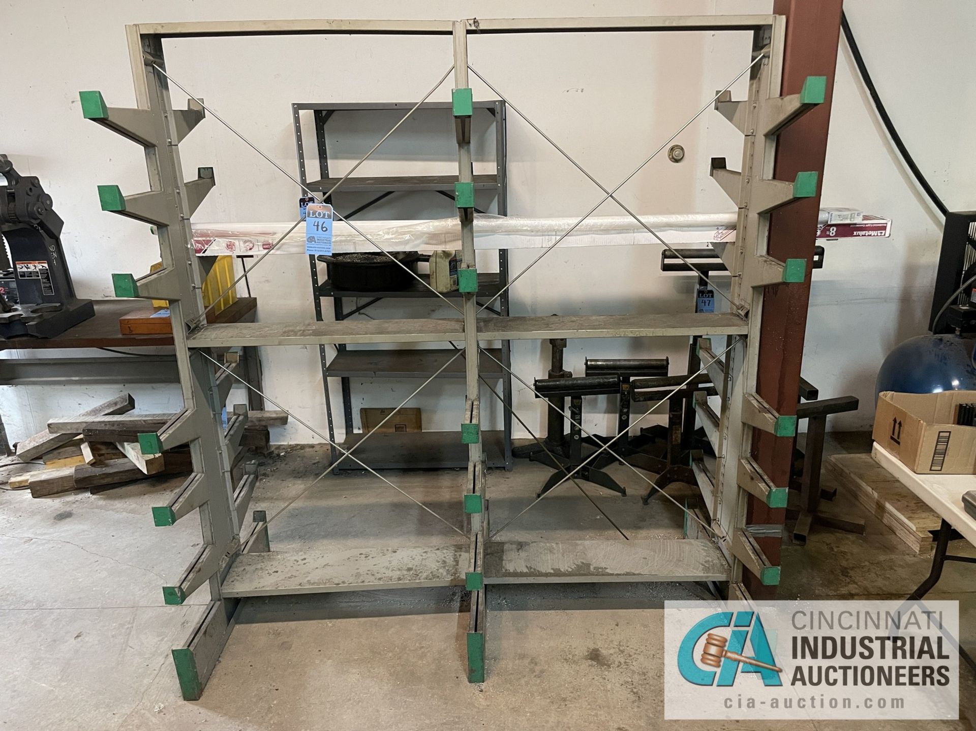 12" ARM X 74" WIDE X 79" HIGH LYON DOUBLE SIDED BOLT TOGETHER CANTILEVER RACK - Image 3 of 5