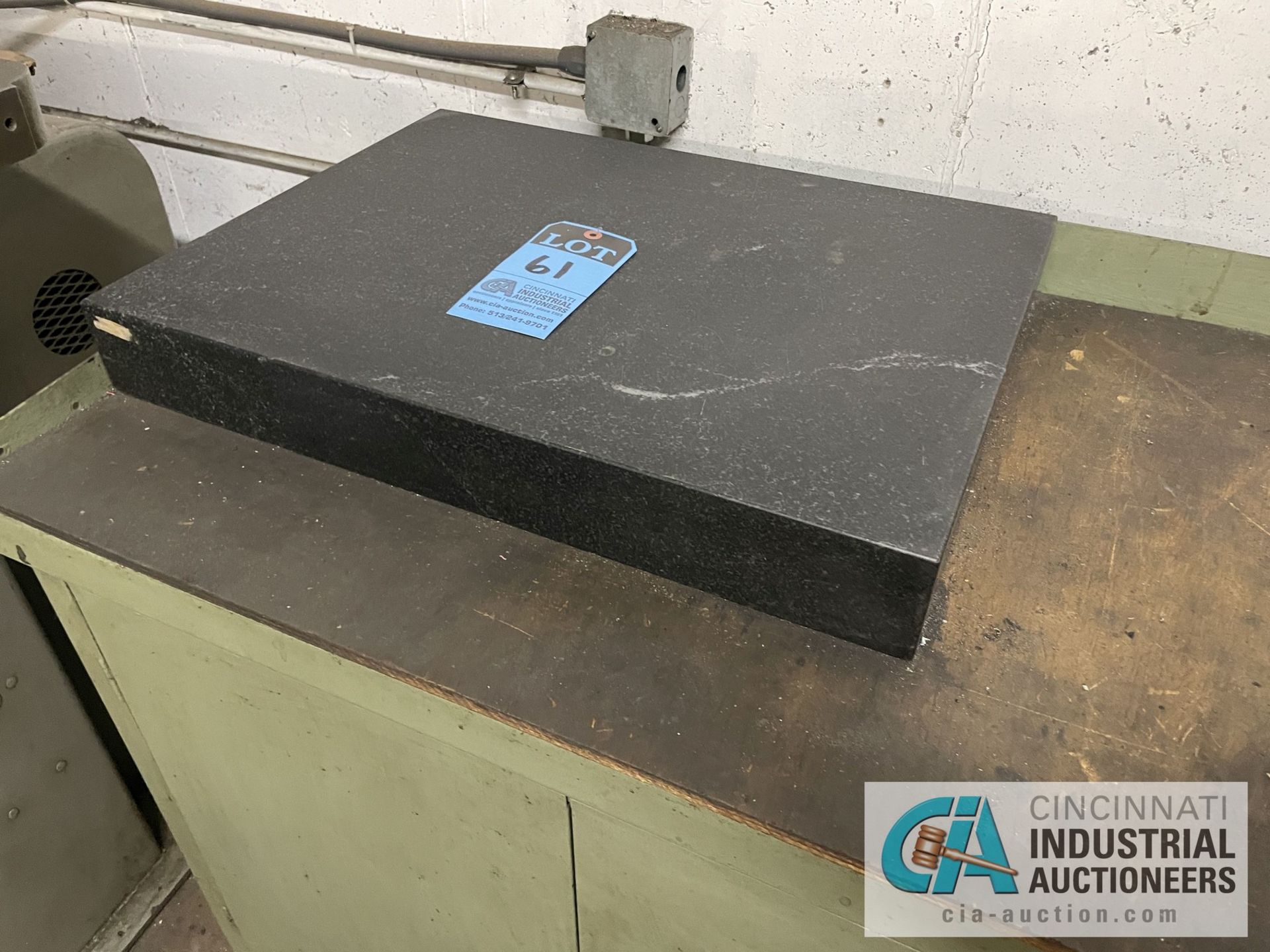 18" X 24" X 3" THICK BLACK GRANITE SURFACE PLATE WITH CABINET - Image 2 of 6