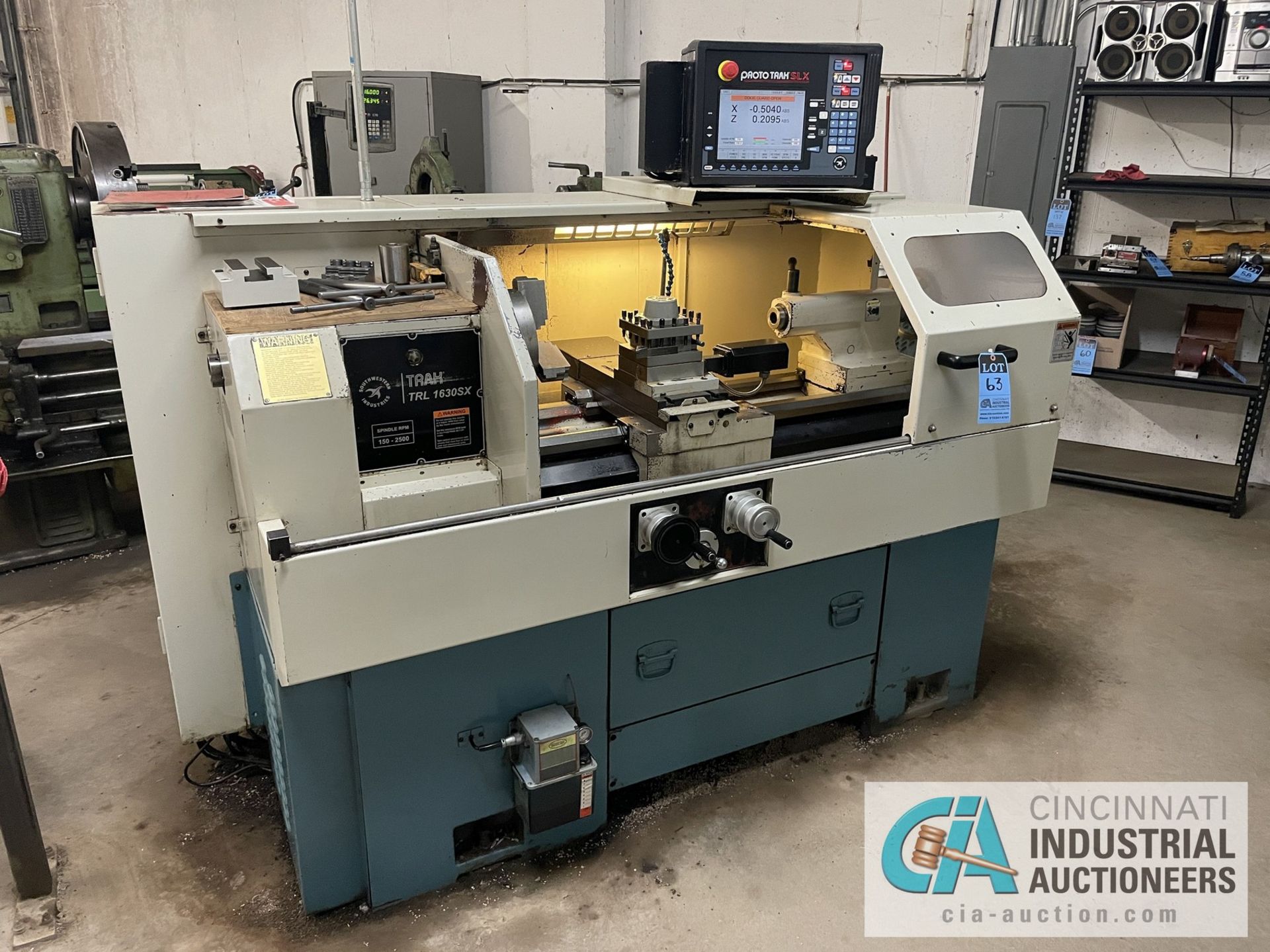 16" X 30" SWI TRAK MODEL 1630SX LATHE; S/N 071CH15229 (NEW 2007), WITH PROTO TRAK SLX CNC CONTROL (