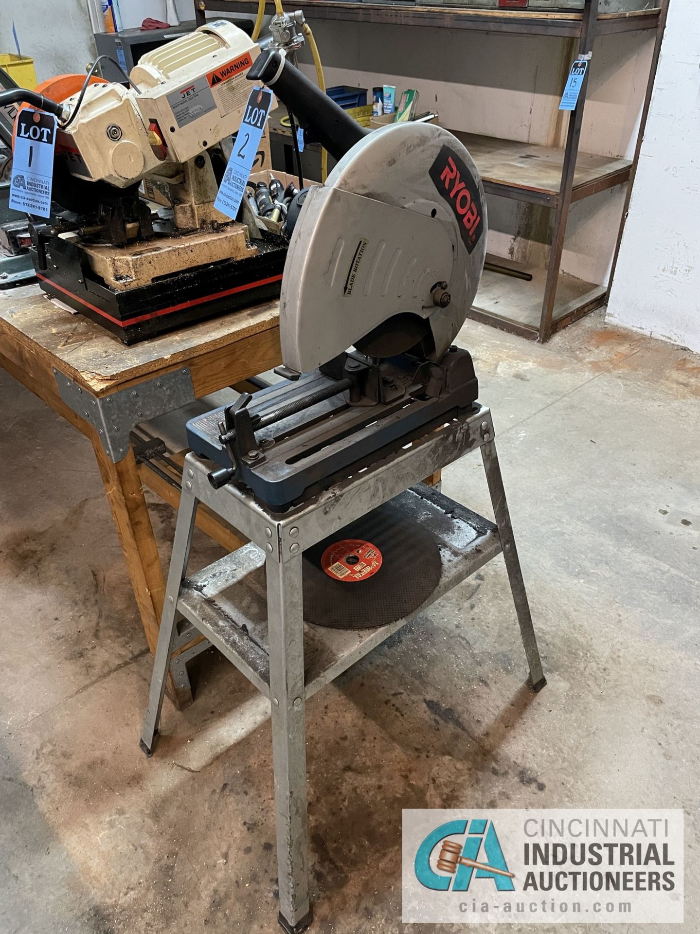 14" RYOBI MODEL C356 ABRASIVE CUT-OFF SAW WITH STAND