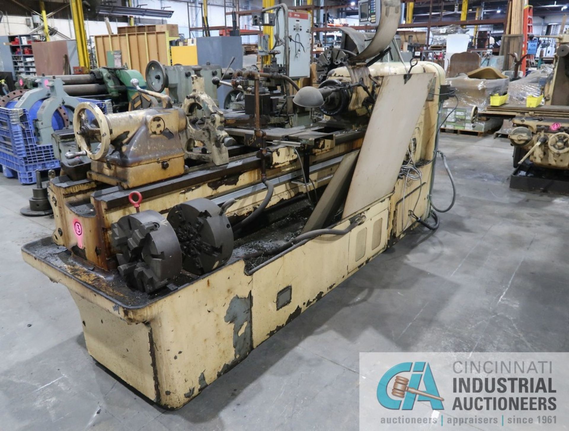 18" X 54" MONARCH GEARED HEAD ENGINE LATHE WITH TAPER S/N 31154, HARDINGE NO. 3 SPEED COLLET CHUCK - Image 2 of 7