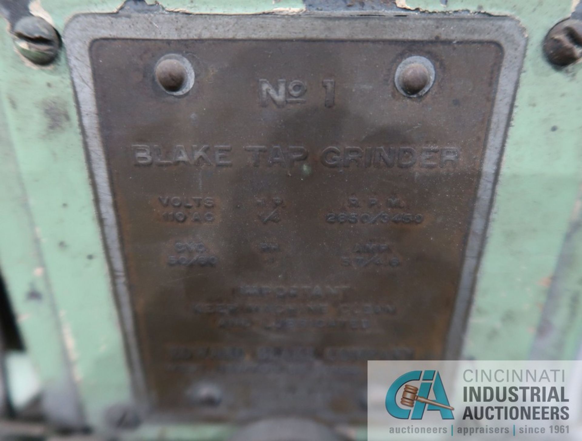 BLAKE NO. 1 TAP GRINDER S/N 1190 - Image 4 of 4