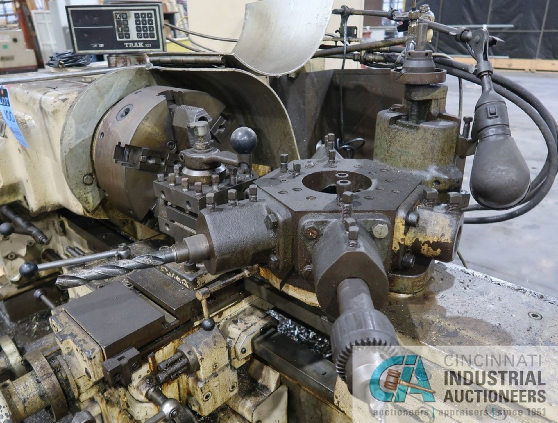 JONES & LAWSON MODEL 5-4.5 UNIVERSAL TURRET LATHE S/N 222714, 6-POSITION TURRET, 15" THREE-JAW - Image 6 of 7