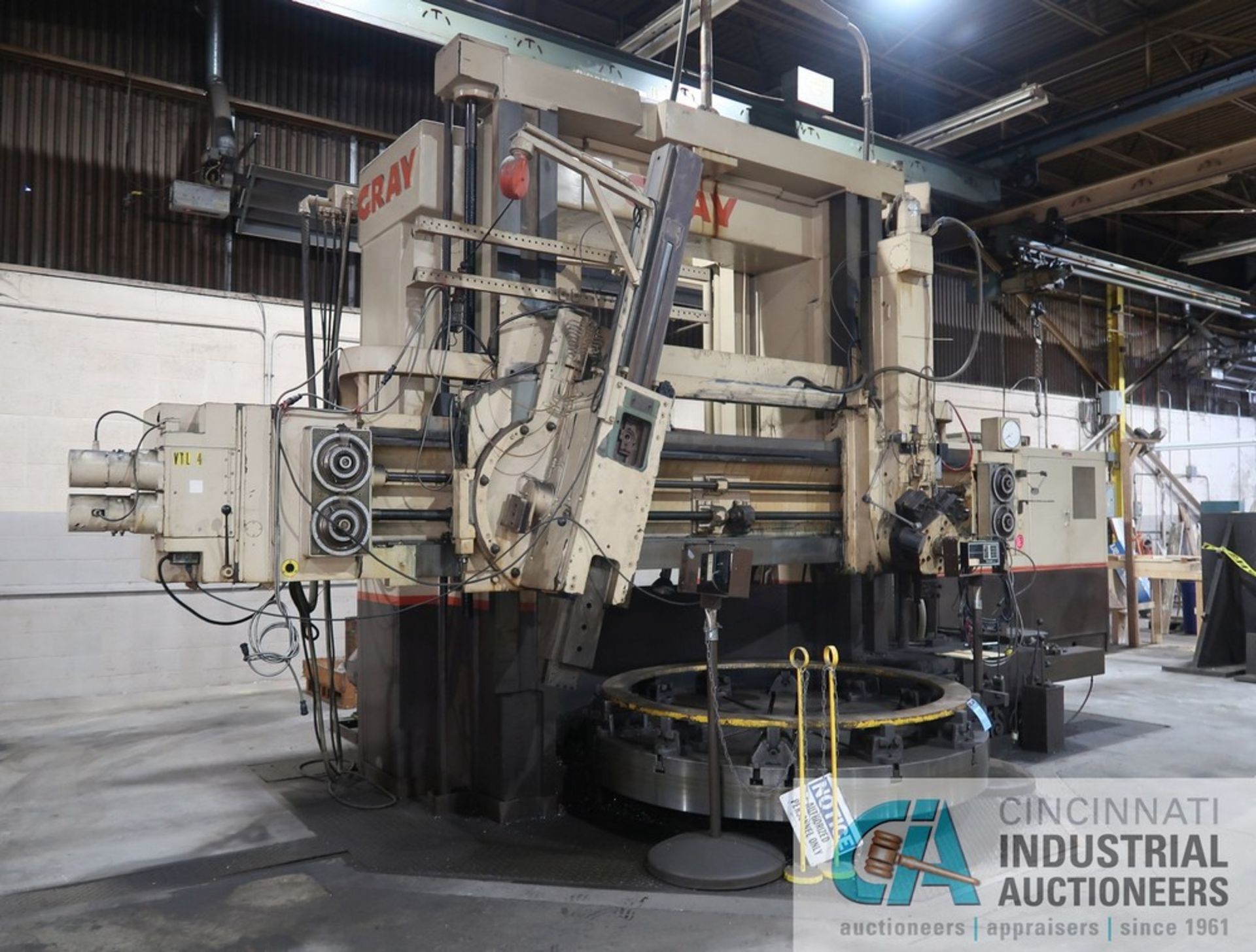 84" GRAY VERTICAL BORING MILL S/N 9695 84" DIAMETER TABLE, 96" MAX SWING, 72" VERTICAL CLEARANCE, - Image 3 of 18