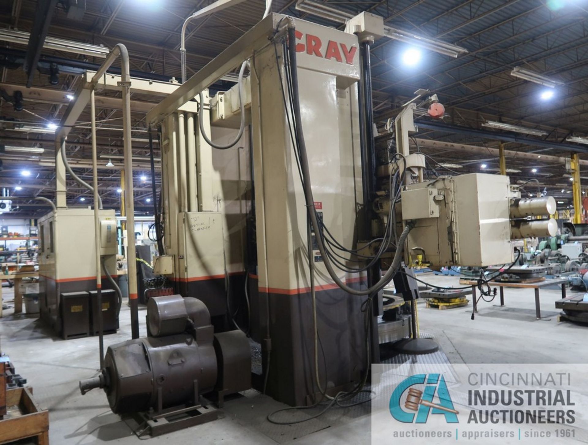 84" GRAY VERTICAL BORING MILL S/N 9695 84" DIAMETER TABLE, 96" MAX SWING, 72" VERTICAL CLEARANCE, - Image 4 of 18