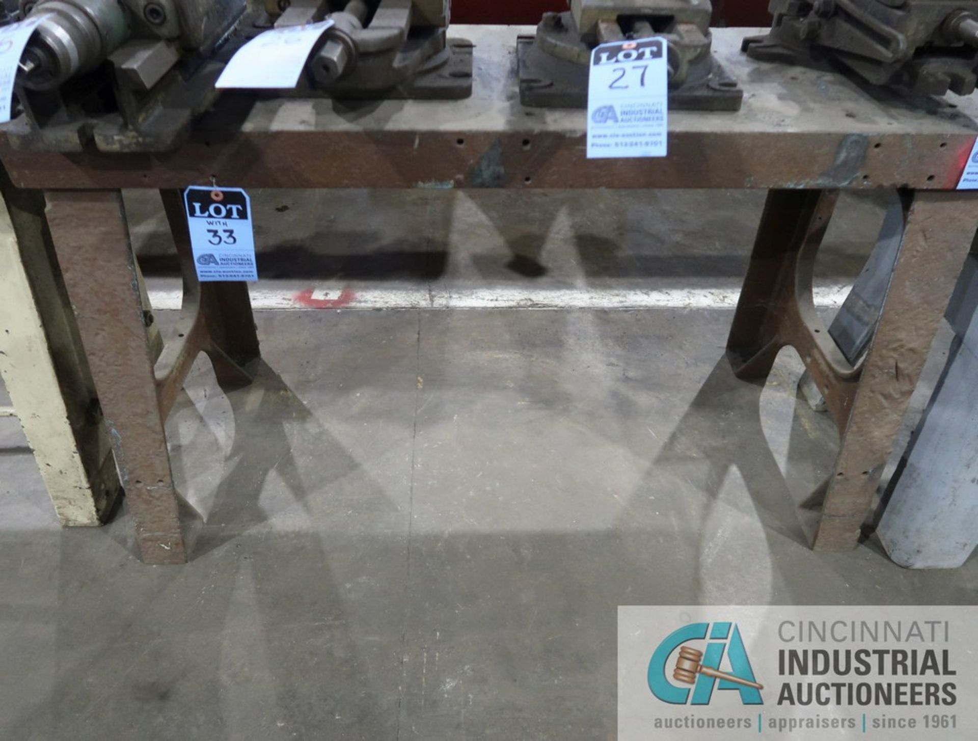 MISCELLANEOUS SIZE HEAVY DUTY CAST IRON MACHINE TABLES *SPECIAL NOTICE DELAY REMOVAL P/U ____ - Image 2 of 3