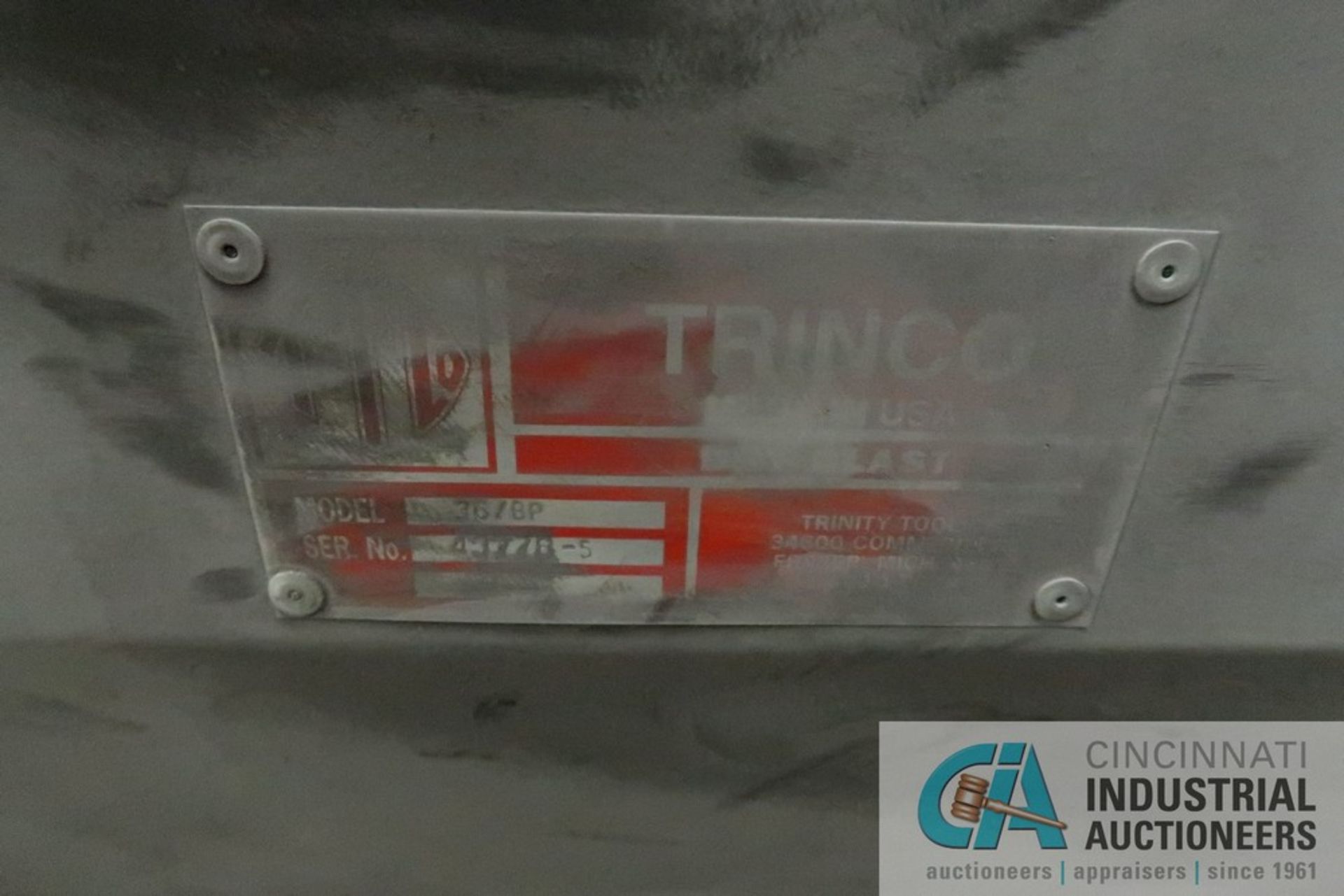 TRINCO MODEL 36BP BLAST CABINET; S/N 43776-5 - Image 3 of 4