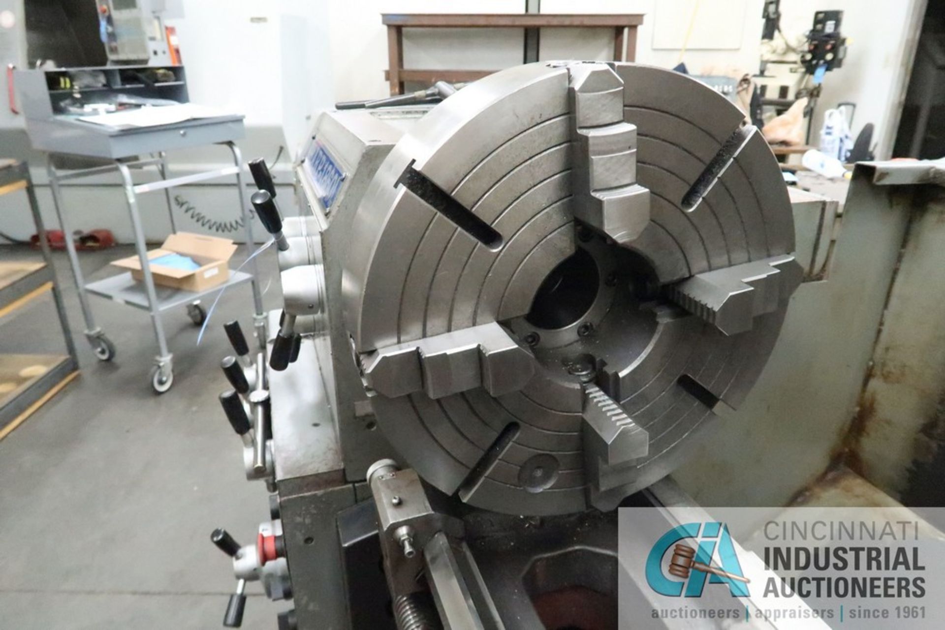18" X 60" SHARP MODEL 1860L ENGINE LATHE; S/N 5011216, 3" SPINDLE HOLE, 15" 4-JAW CHUCK, - Image 5 of 10