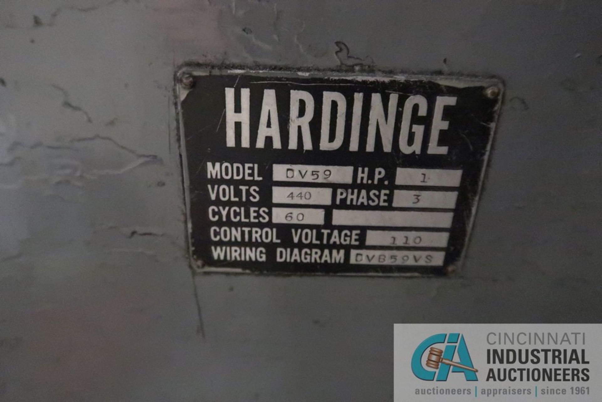 HARDINGE MODEL DV59 TOOLROOM LATHE, 4" 3-JAW CHUCK, 230-3,500 RPM - Image 9 of 9