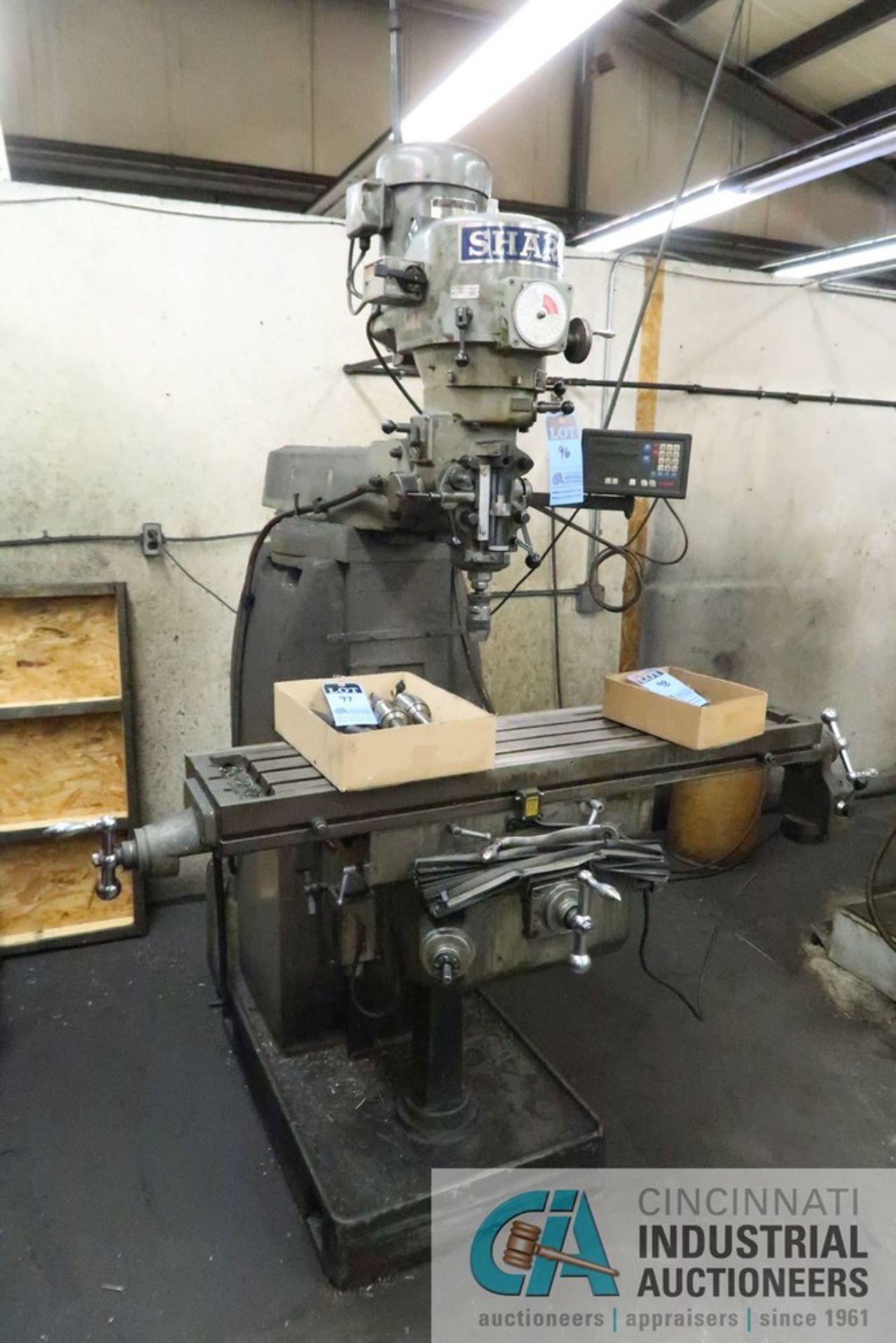 3 HP SHARP VERTICAL MILL; S/N 70801136, 10" X 51" TABLE, PTF, NEWALL TOPAZ DRO, 60-4,500 RPM - Image 2 of 7
