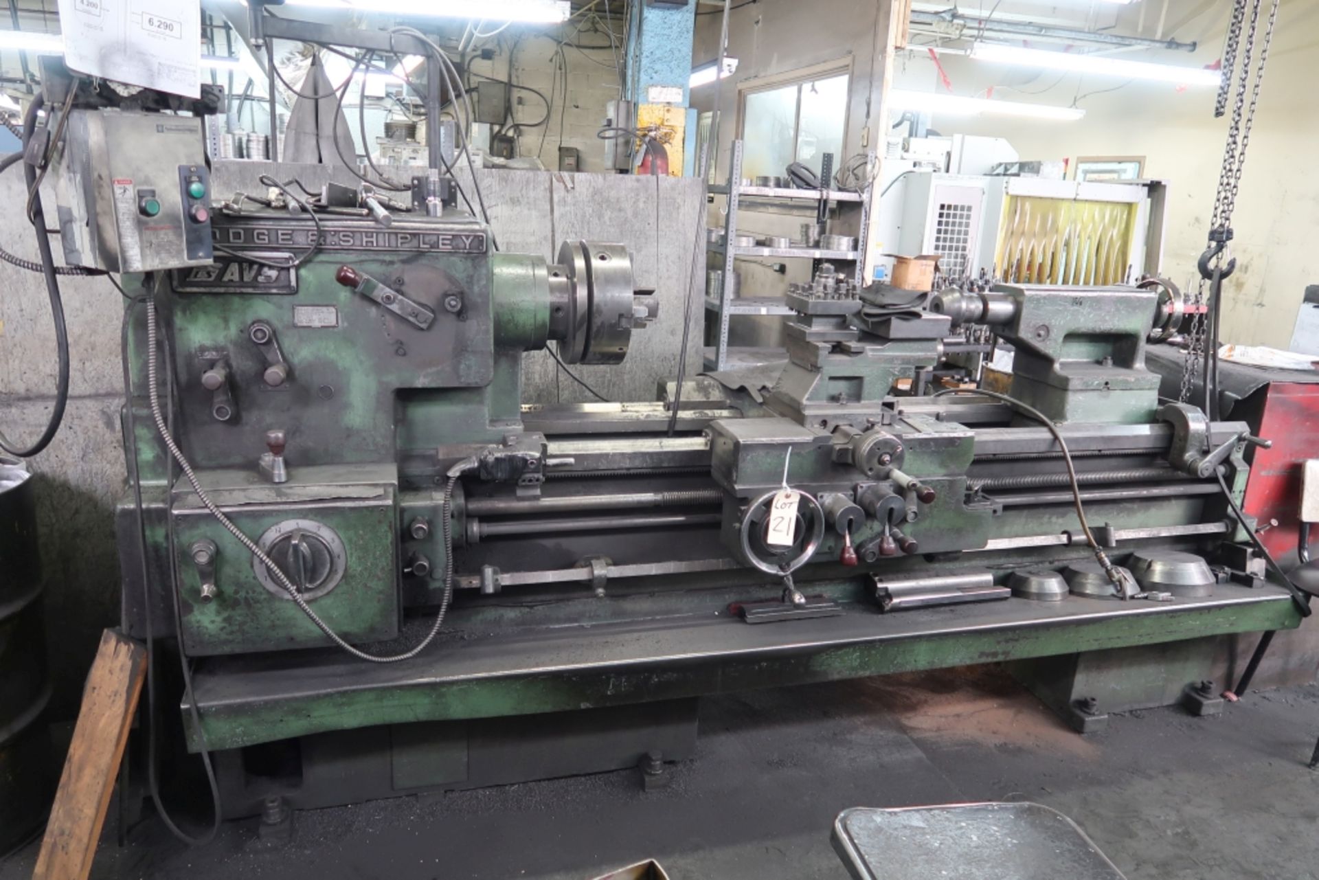 LODGE & SHIPLEY CONV. LATHE MOD: AVS, 17.5''X55'', 12'' 3 JAW CHUCK, ACU-RITE DRO, TAIL STOCK,