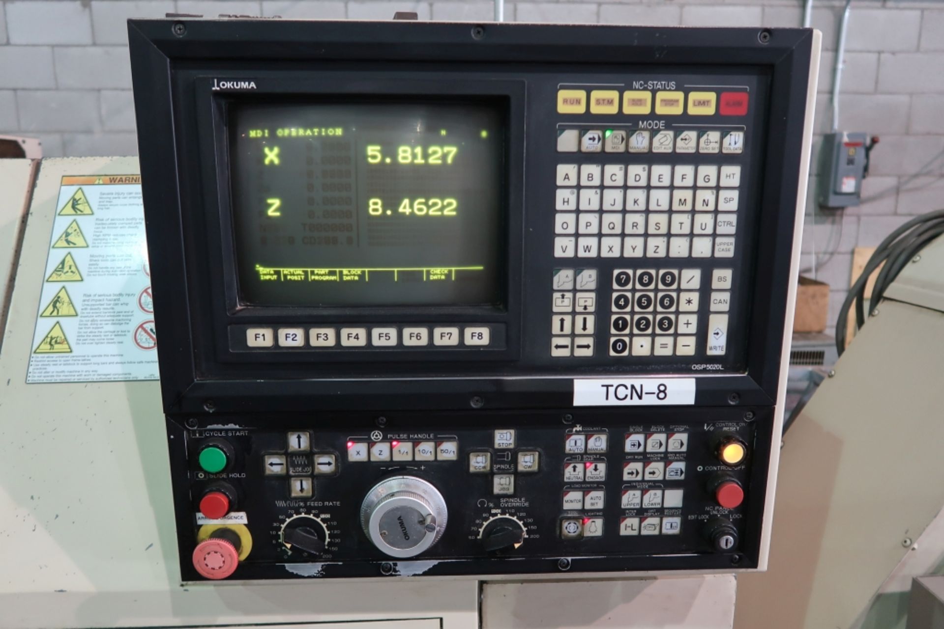 OKUMA CADET CNC LATHE MOD: LNC-8C, OKUMA OSP5020L CONTROL, 12 POSITION TOOL TURRET, 11'' KITAGAWA - Image 3 of 7