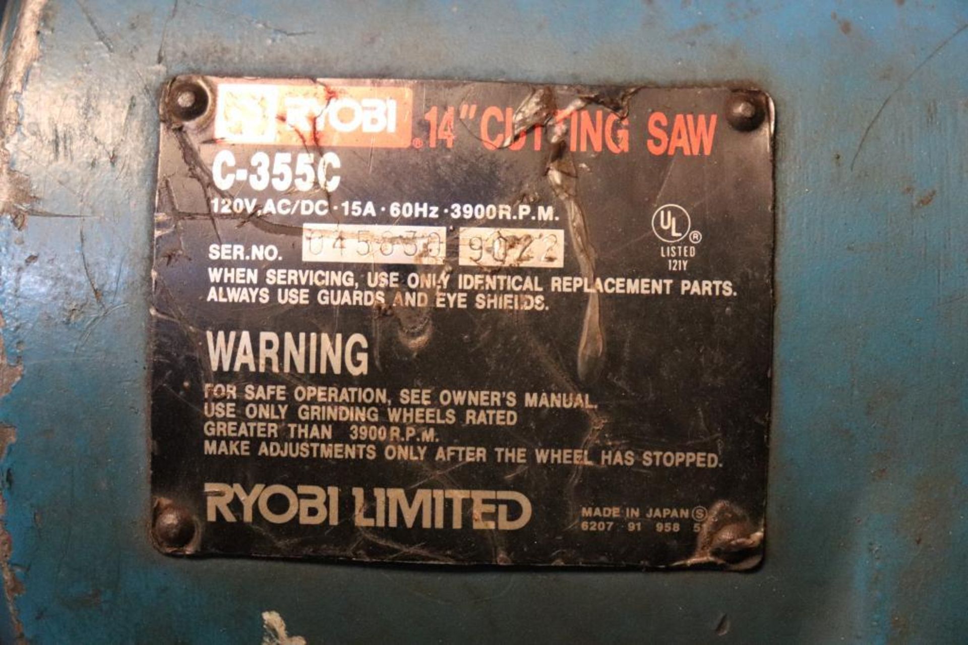 Ryobi 14" abrasive cutoff saw - Image 4 of 4