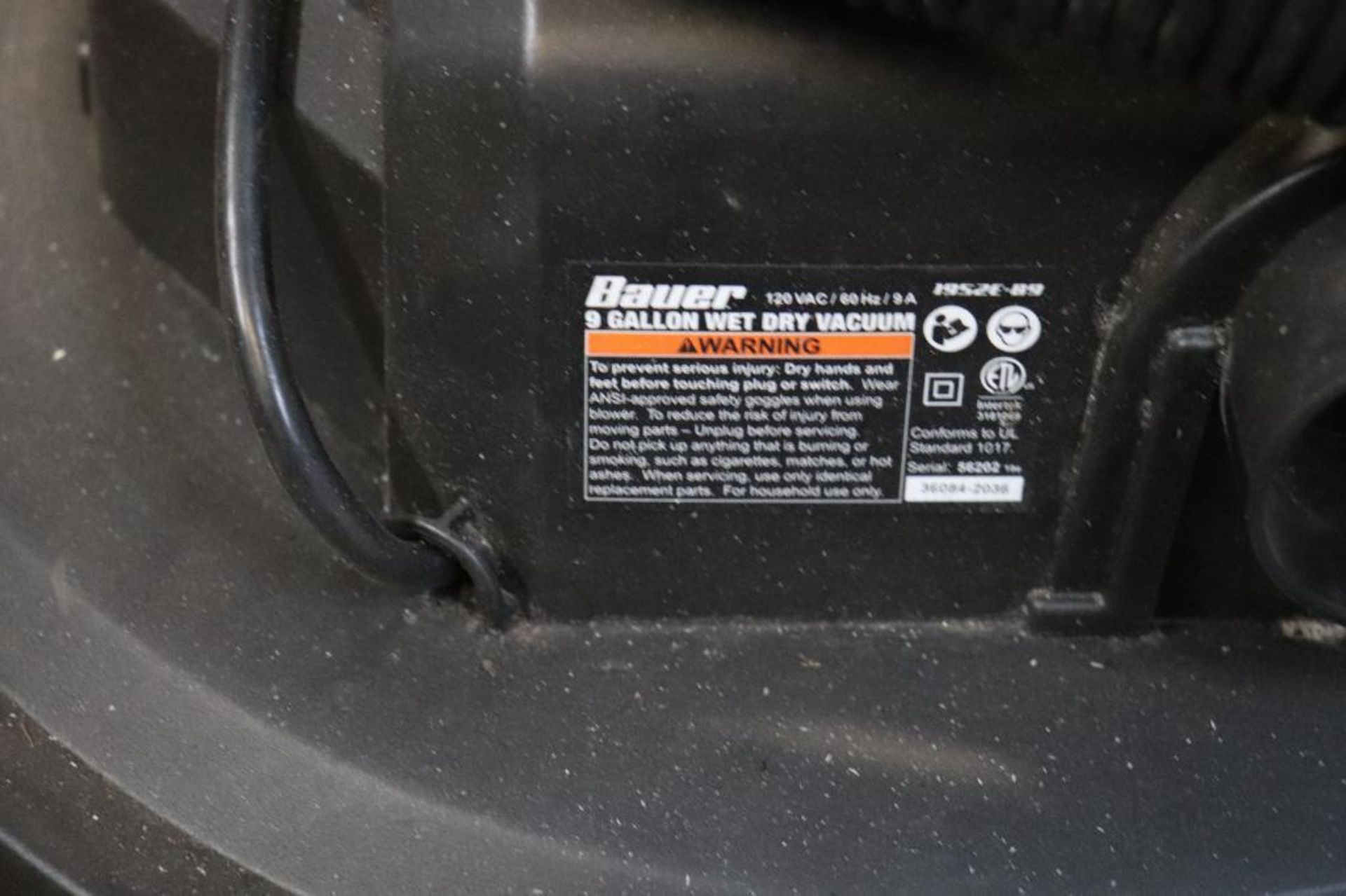 Bauer 9 gallon shop vac - Image 3 of 3