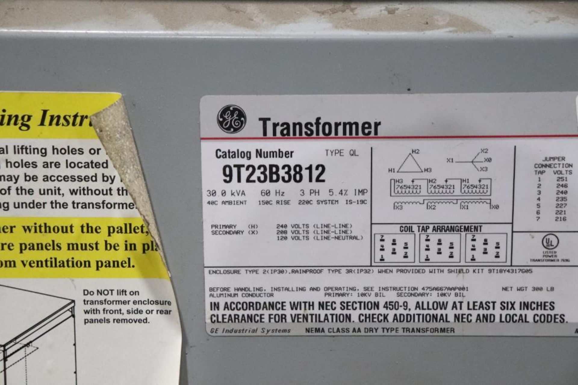 GE 30 KVA 3ph transformer - Image 3 of 3