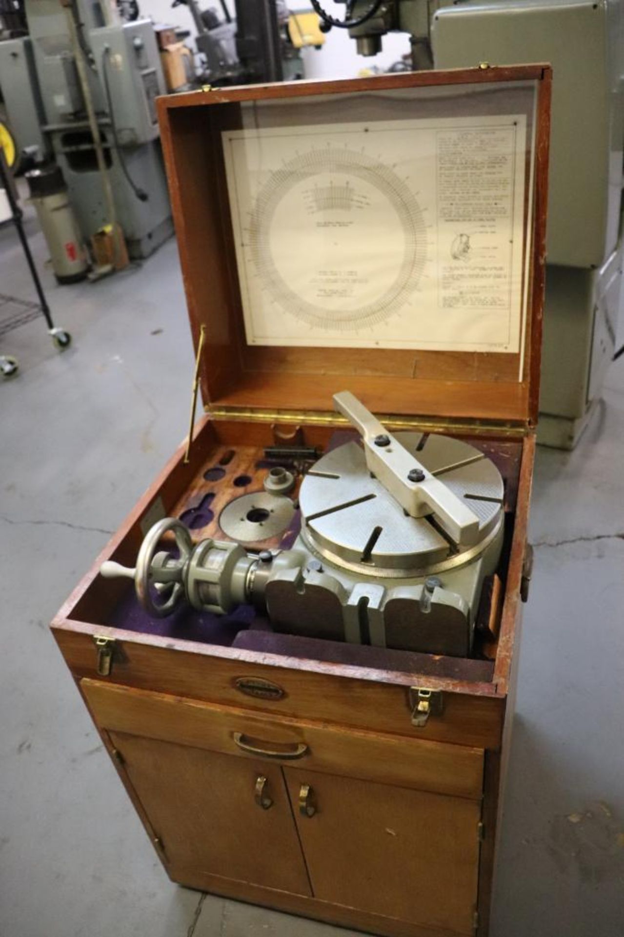 Moore 11" rotary table w/ cabinet - Image 2 of 19