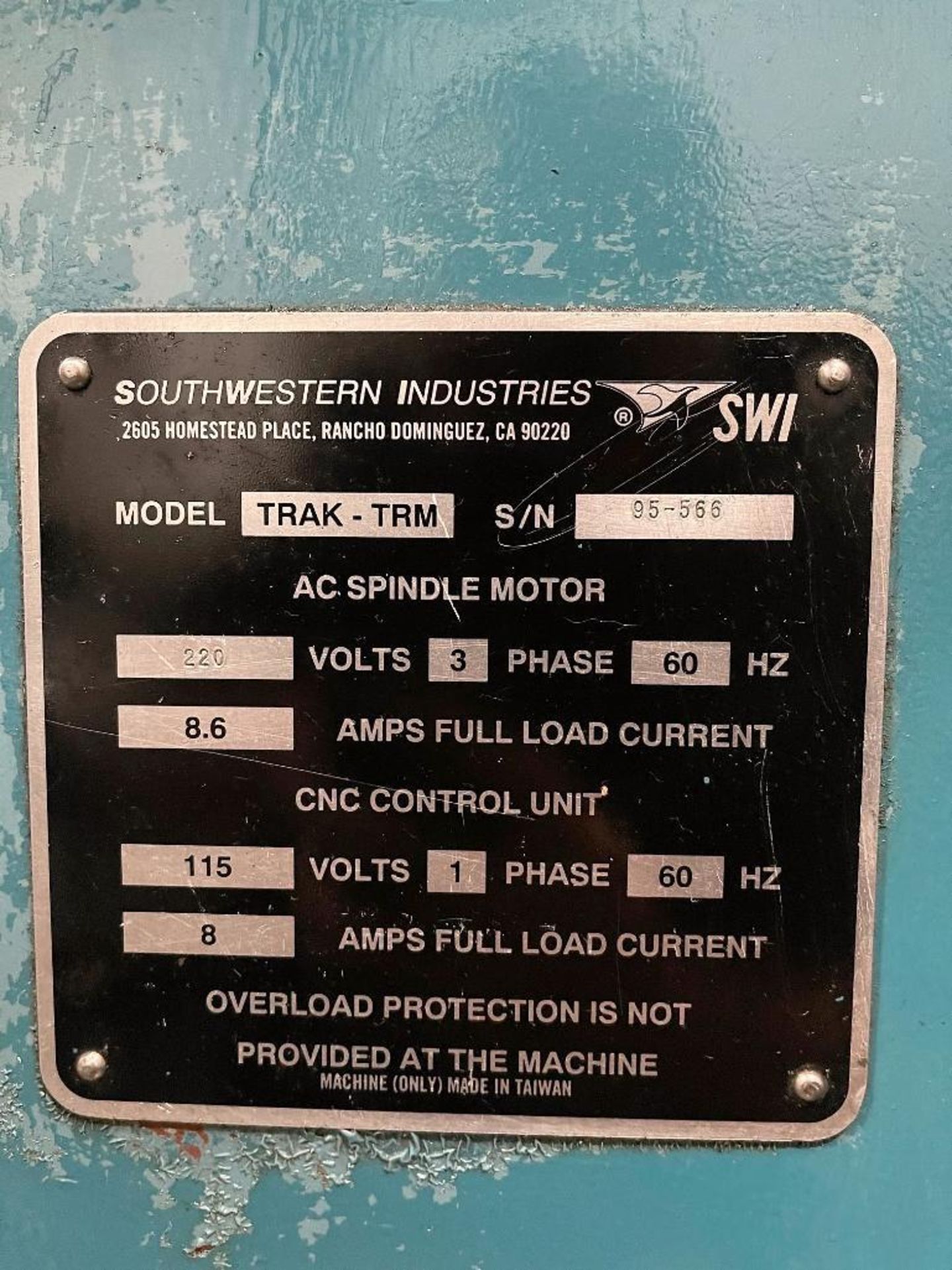 SWI Trak TRM 2 axis CNC milling machine (Bradenton, FL) - Image 6 of 12