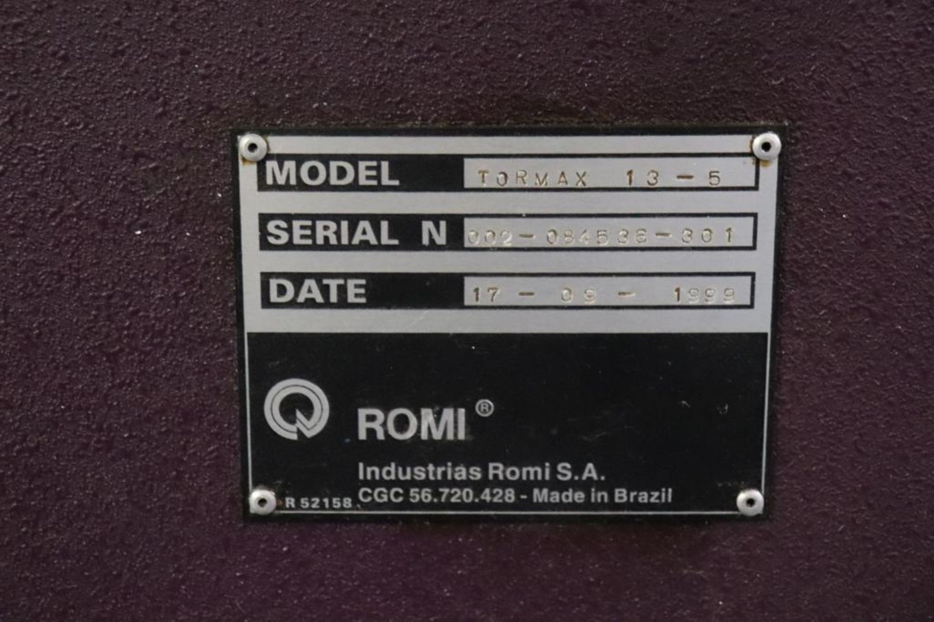 Bridgeport Romi Tormax 13.5 engine lathe - Image 11 of 14