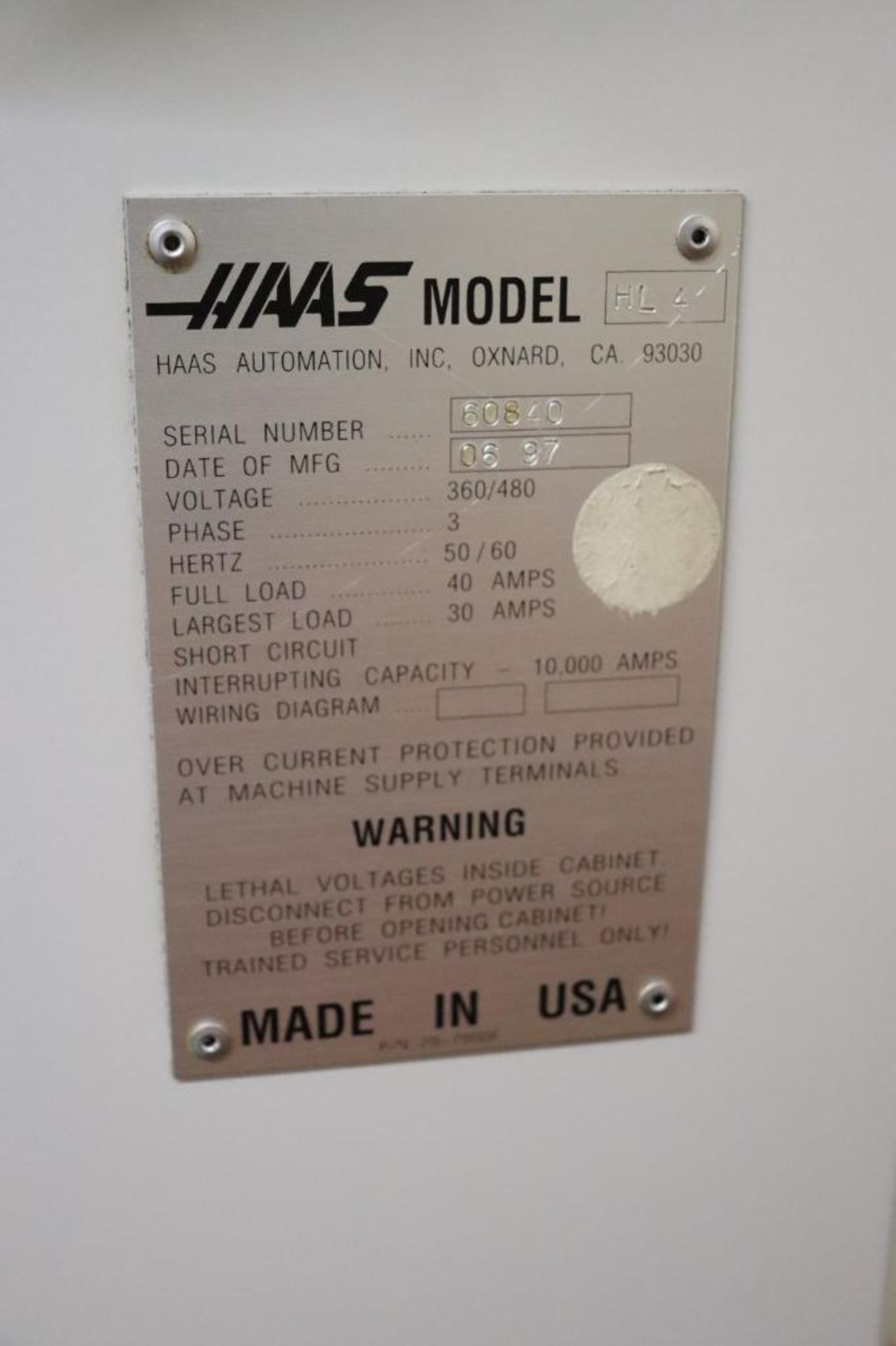 Haas HL4 CNC lathe 1997 - Image 9 of 13