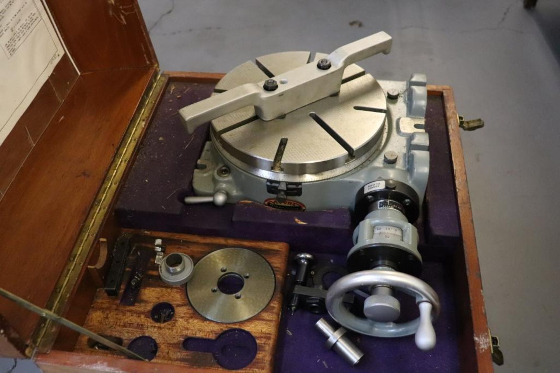 Moore 11" rotary table w/ cabinet - Image 5 of 19