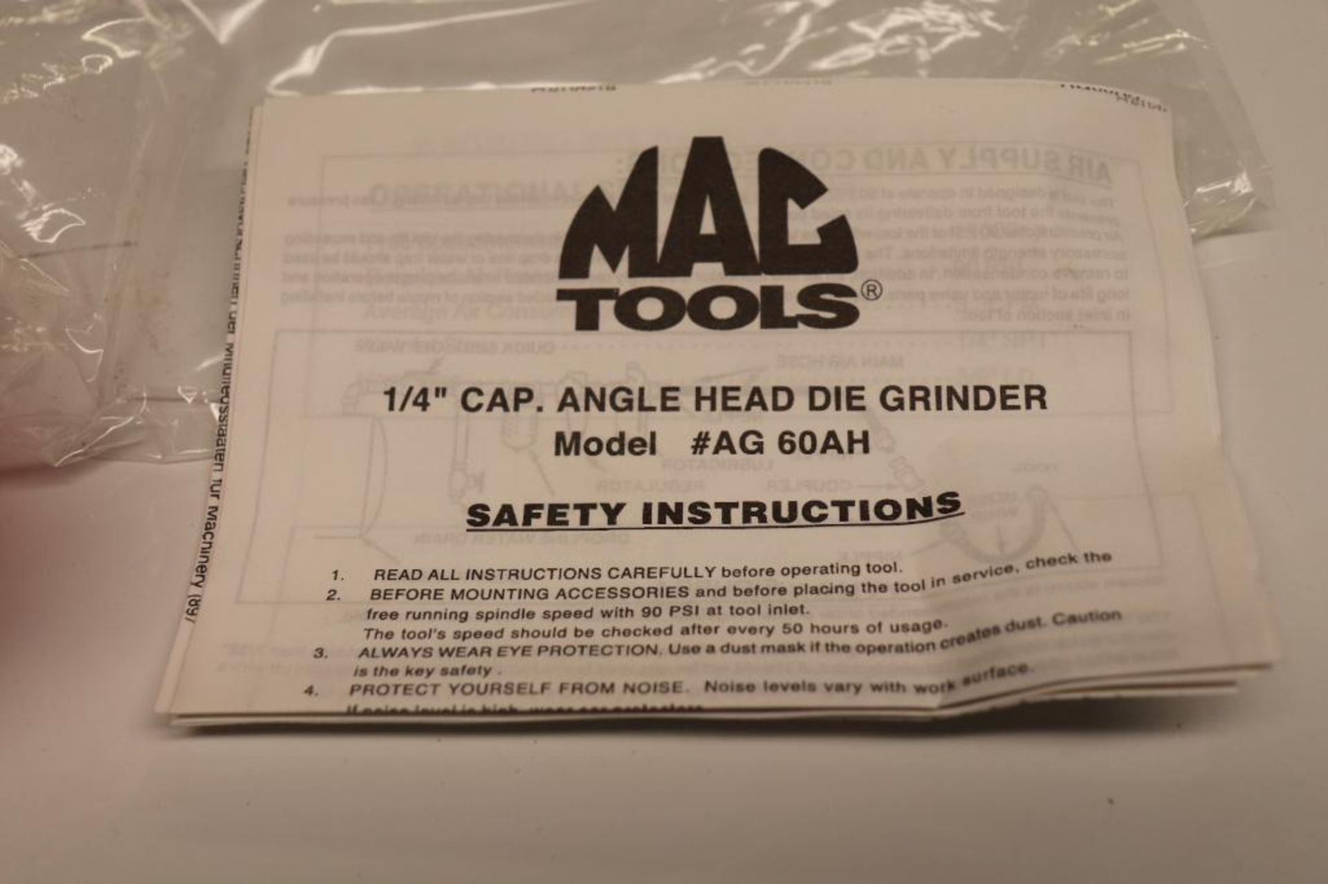 Mac AG60 AHK 1/4" die grinder kit - Image 5 of 5