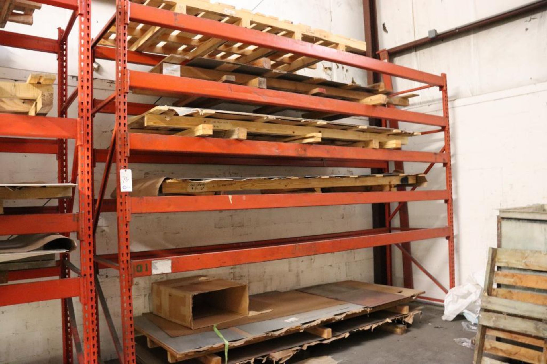 Pallet rack section w/ sheet metal