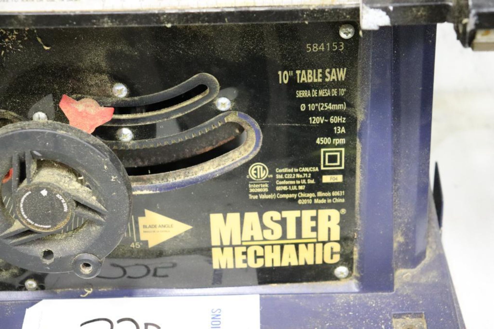 Master Mechanic 10" bench top table saw - Image 2 of 2