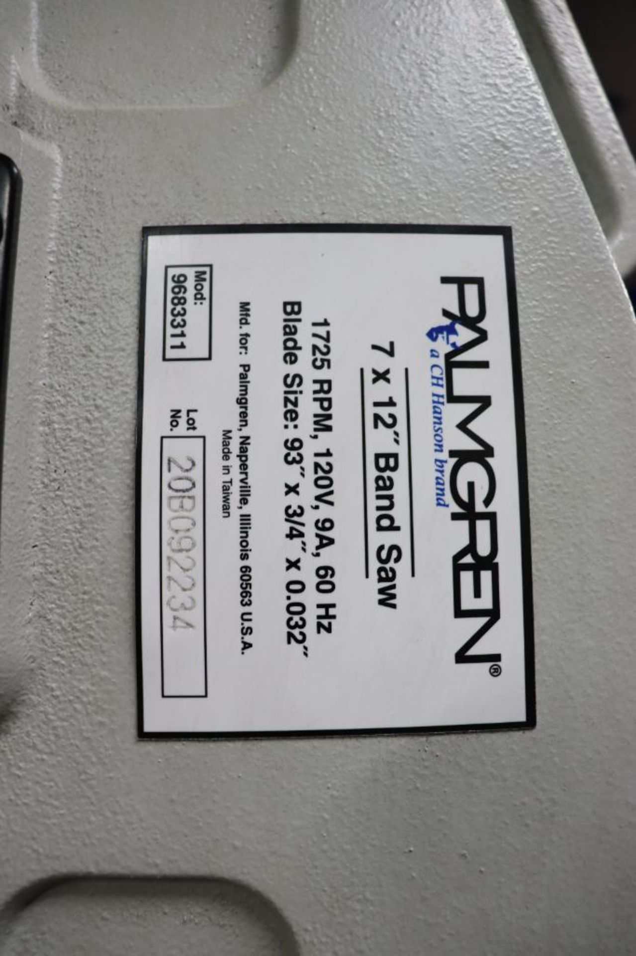 Palmgren 9683311 7" x 12" vertical horizontal band saw - Image 3 of 8