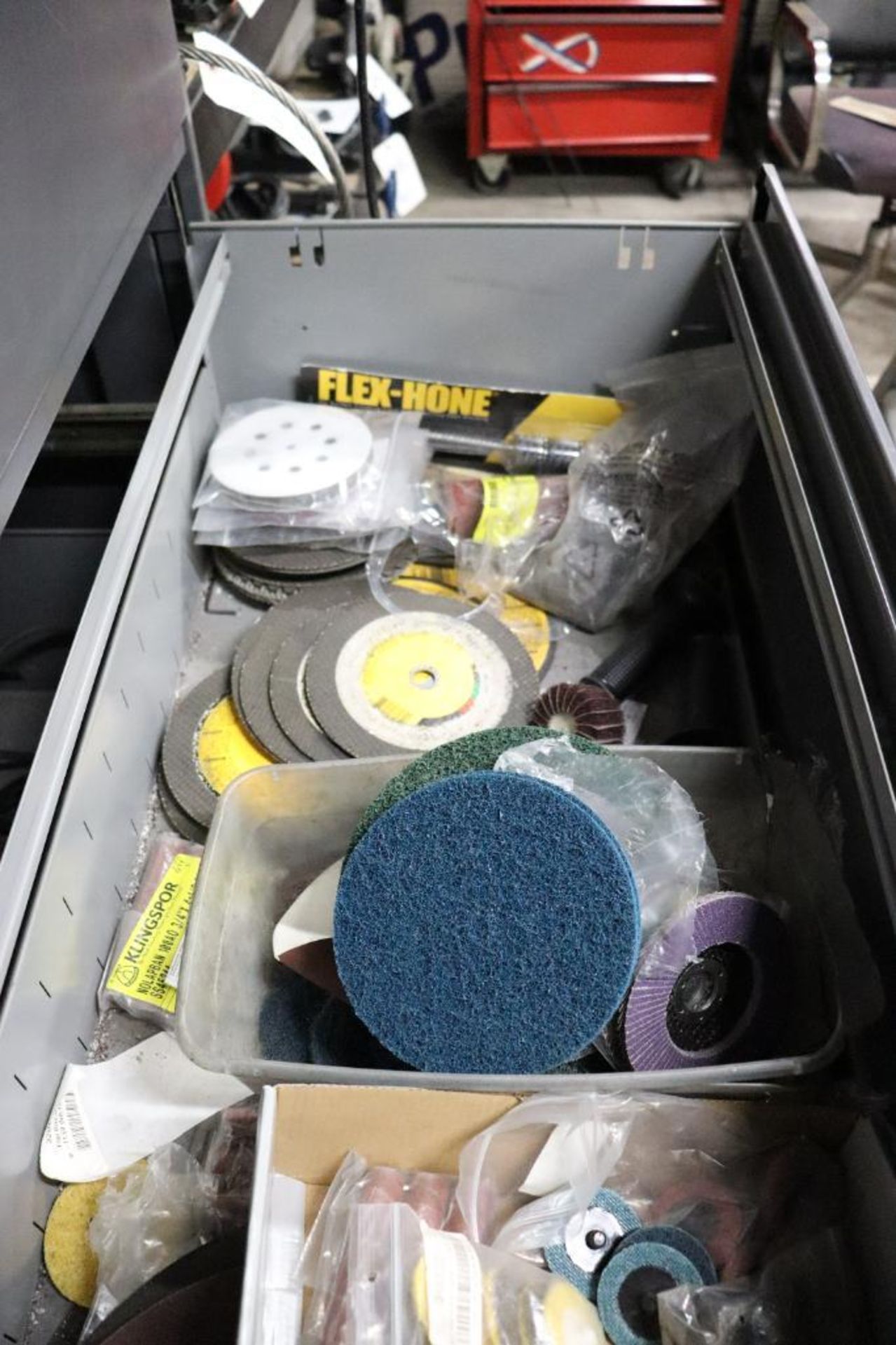 Lateral file cabinet w/ contents sanding consumables - Image 4 of 7