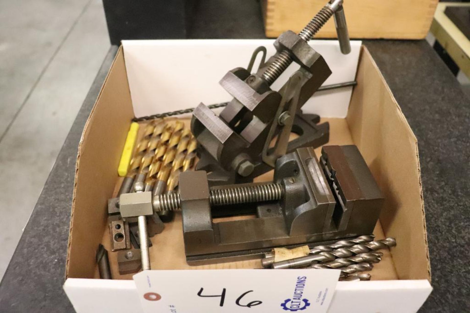 Drill press vises w/ drills