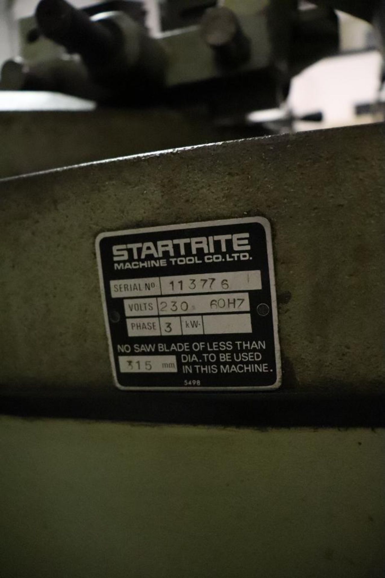 Startrite CF315M Cold Saw - Image 9 of 9